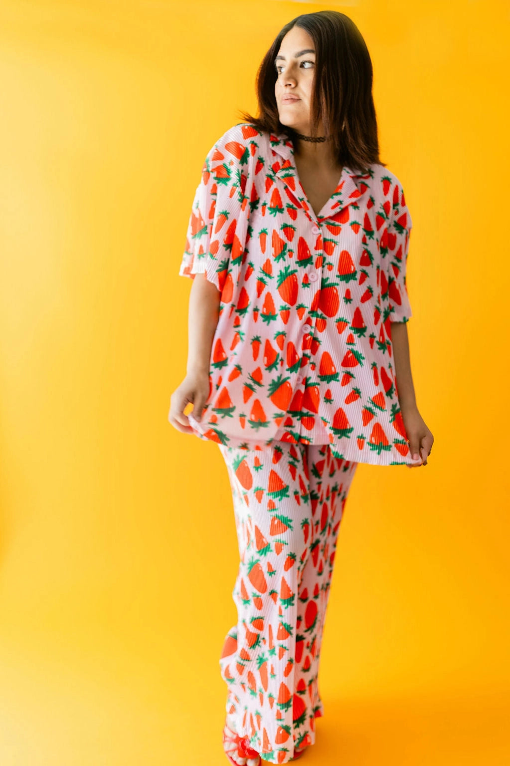 Strawberry Fields Plisse Top | TABY ORIGINALS