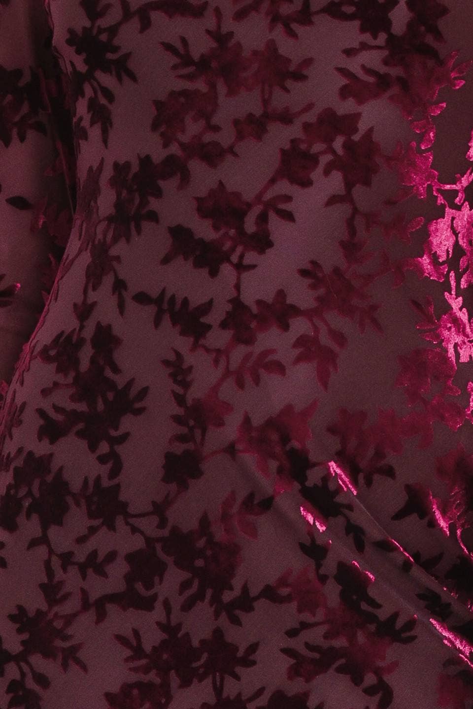 Cherry Velvet Burnout Midi Dress