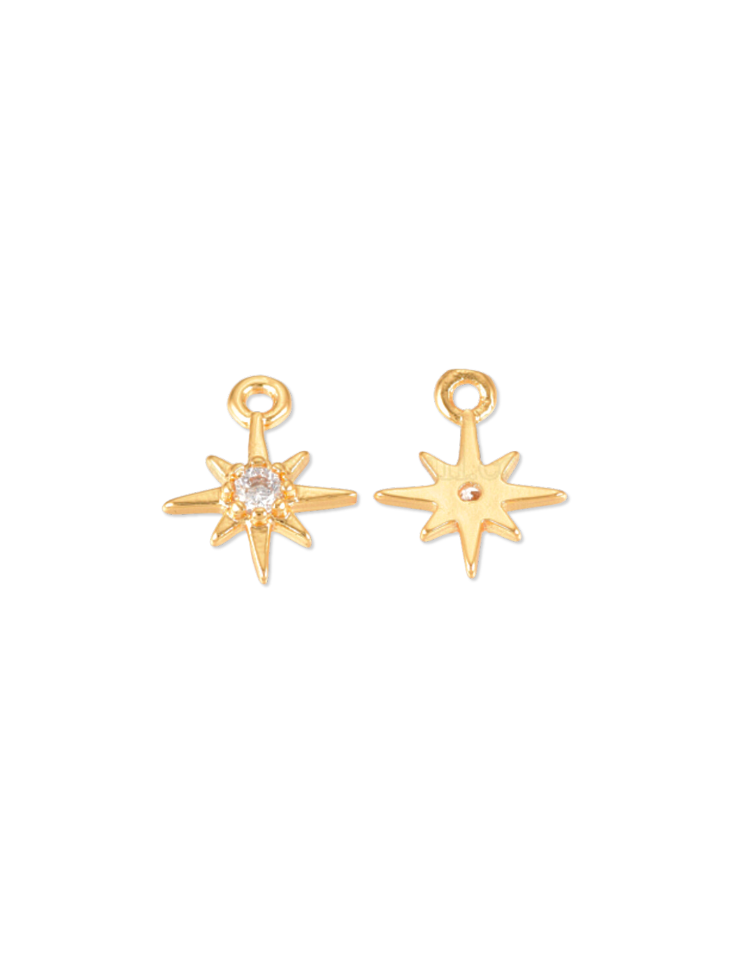 * Gold Morning Star Cubic Zirconia Charm