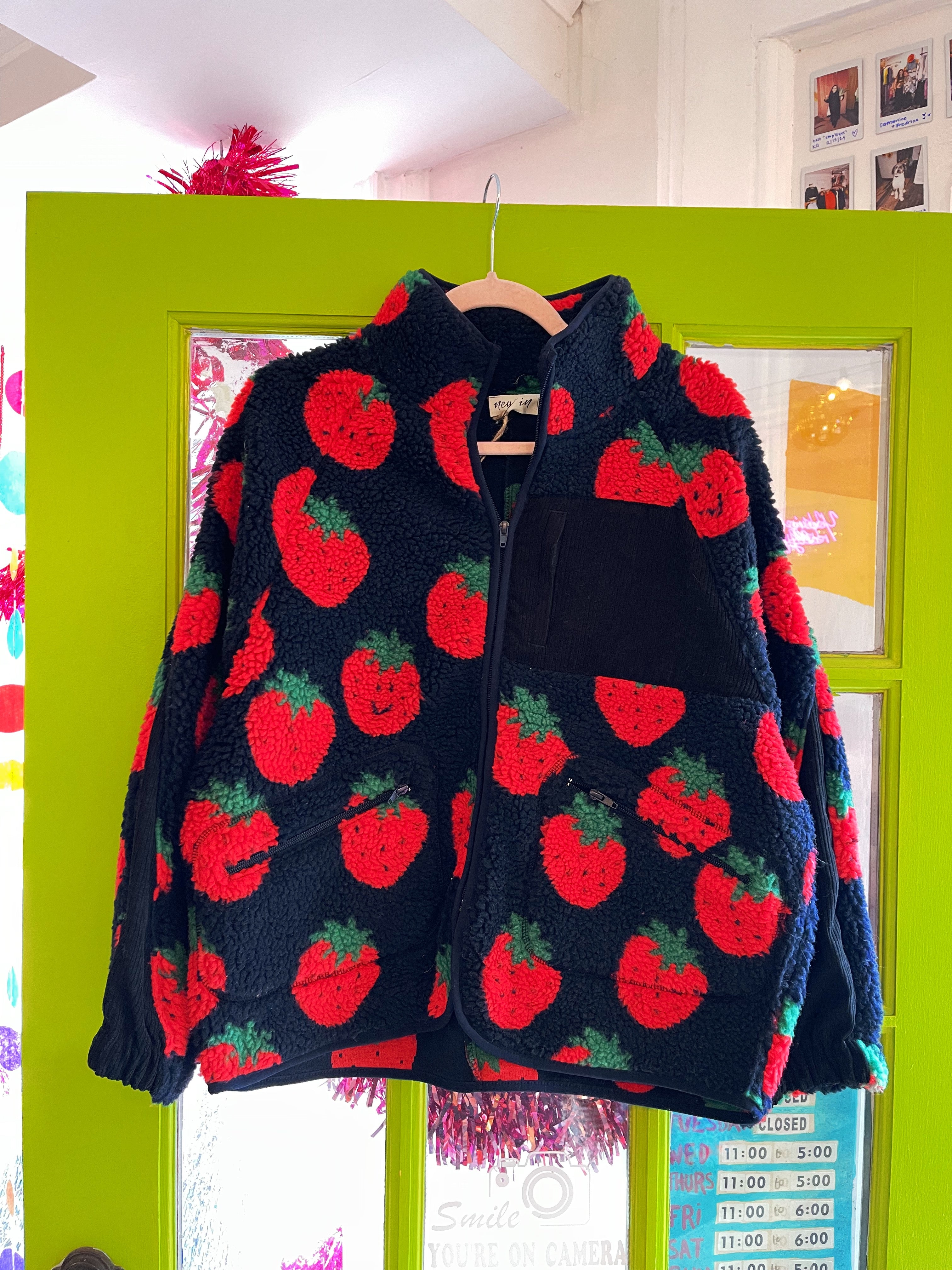 Strawberry Sherpa Zip-Up