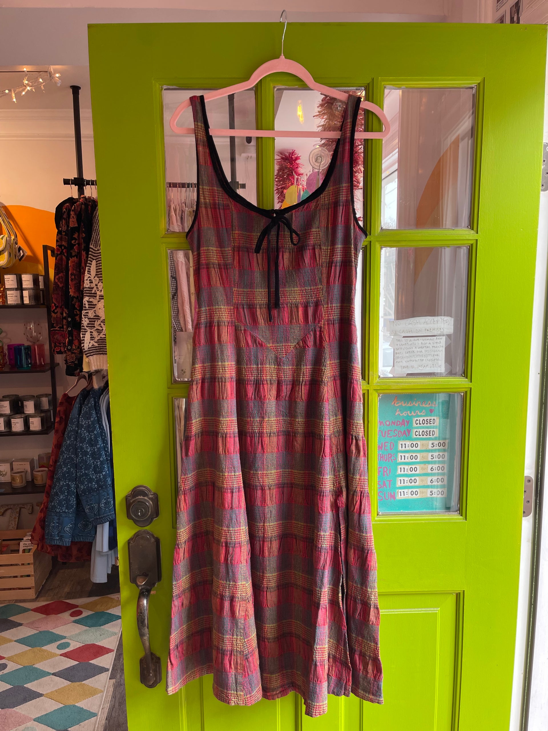 freya plaid midi dress Freya Plaid Midi (Cherry Combo)