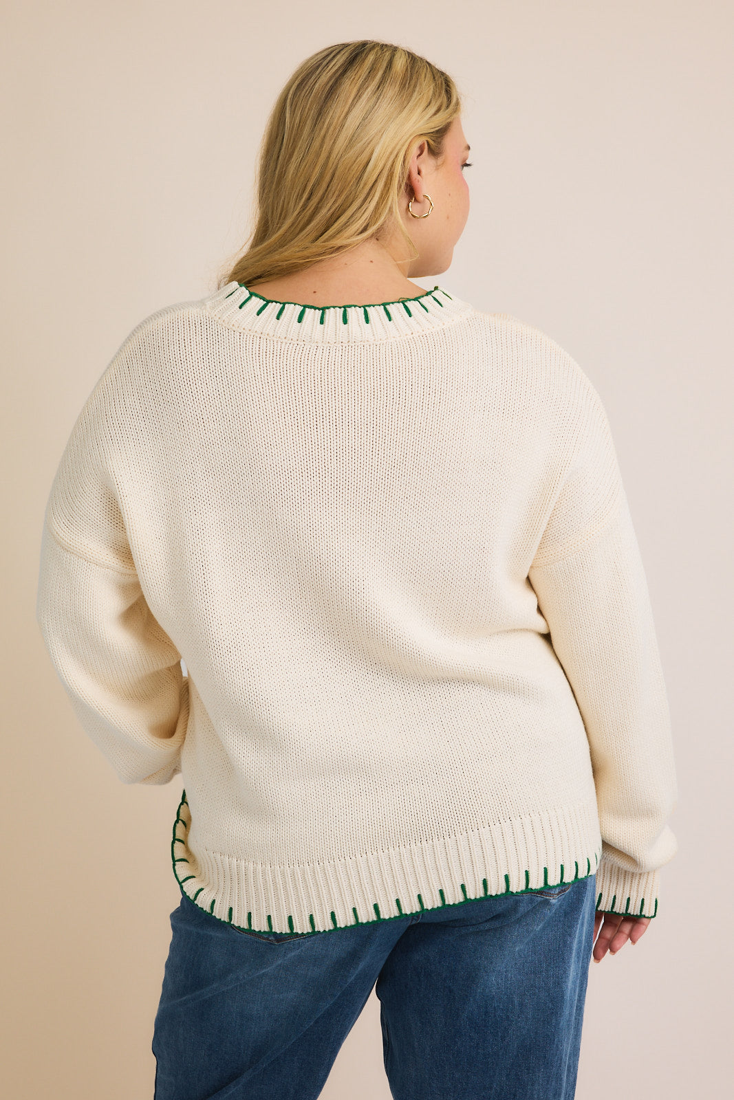 Blanket Stitch Sweater (Lemon)