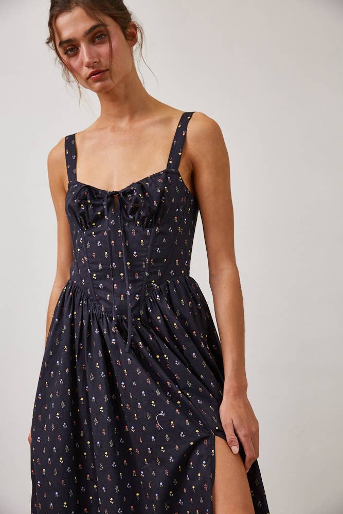 Wild Floral Poplin Maxi Dress