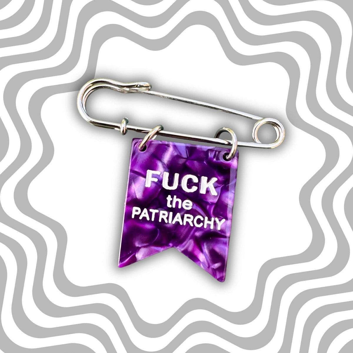 F*ck the Patriarchy Ribbon Safety Pin