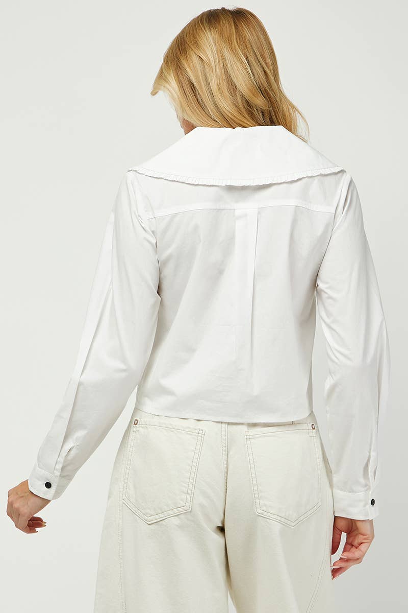 Oversized Collar Button-Down