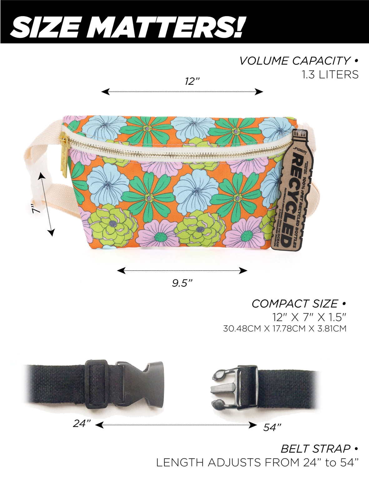 Ultra Slim Fanny Pack | Flower Power