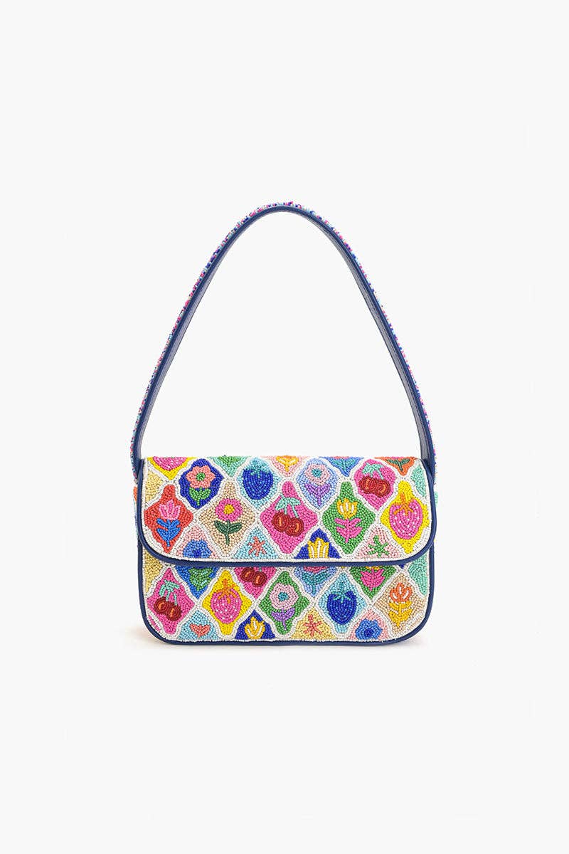 Mosaic Garden Beaded Shoulder Bag