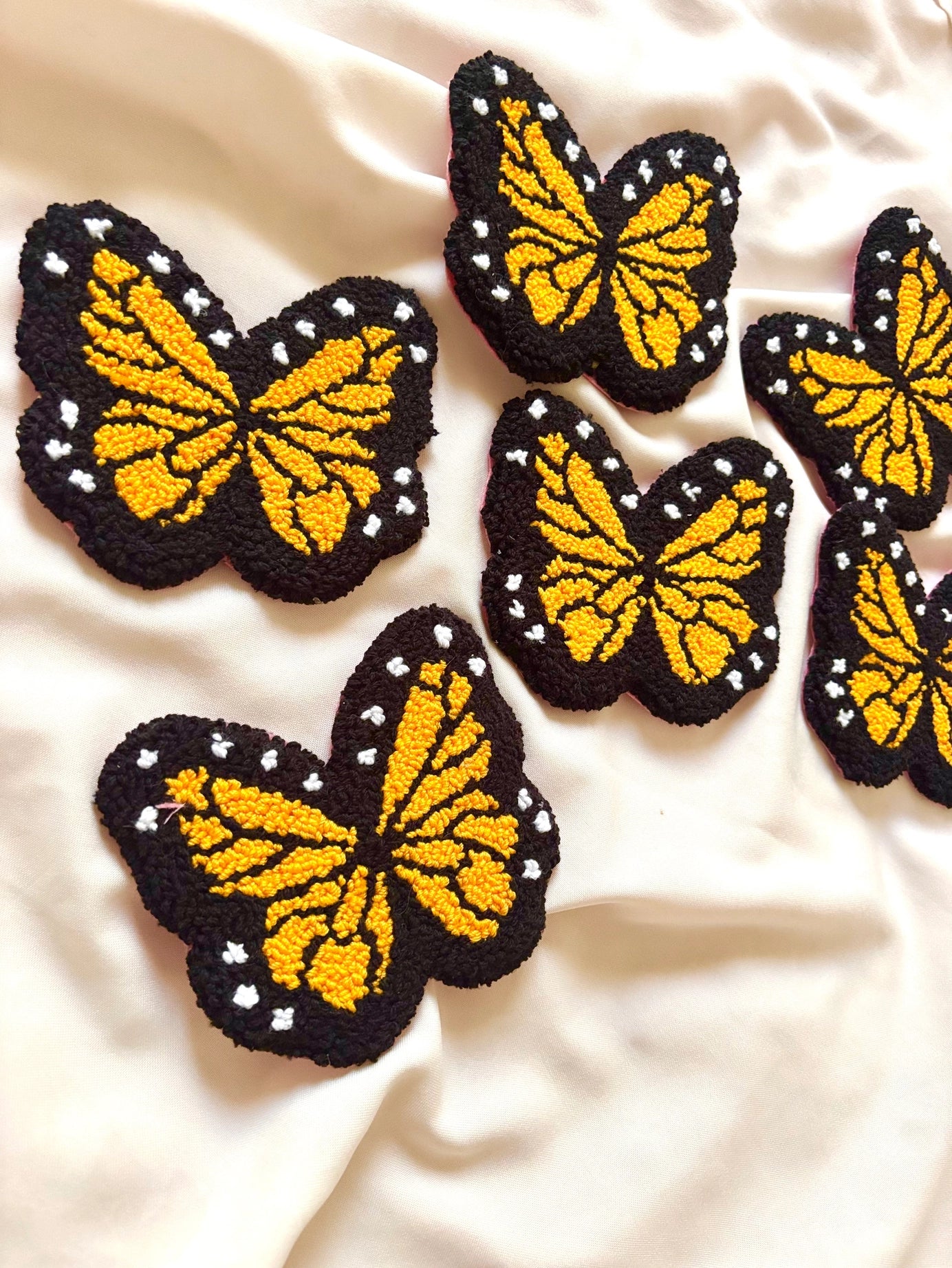 Handmade Tufted Coaster / Mug Rug (Monarch)