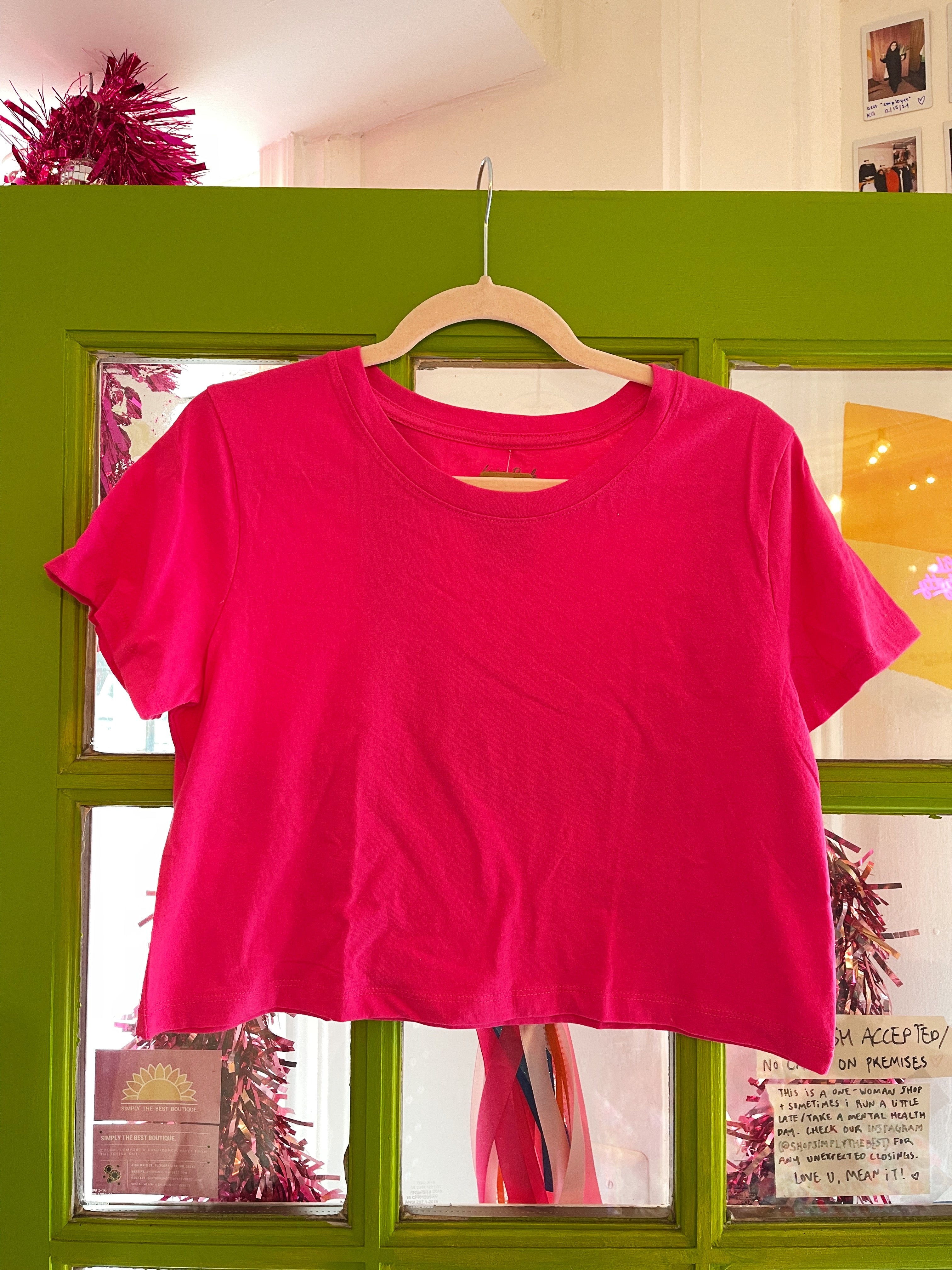 Simply the Best Cropped Tee (Fuchsia)