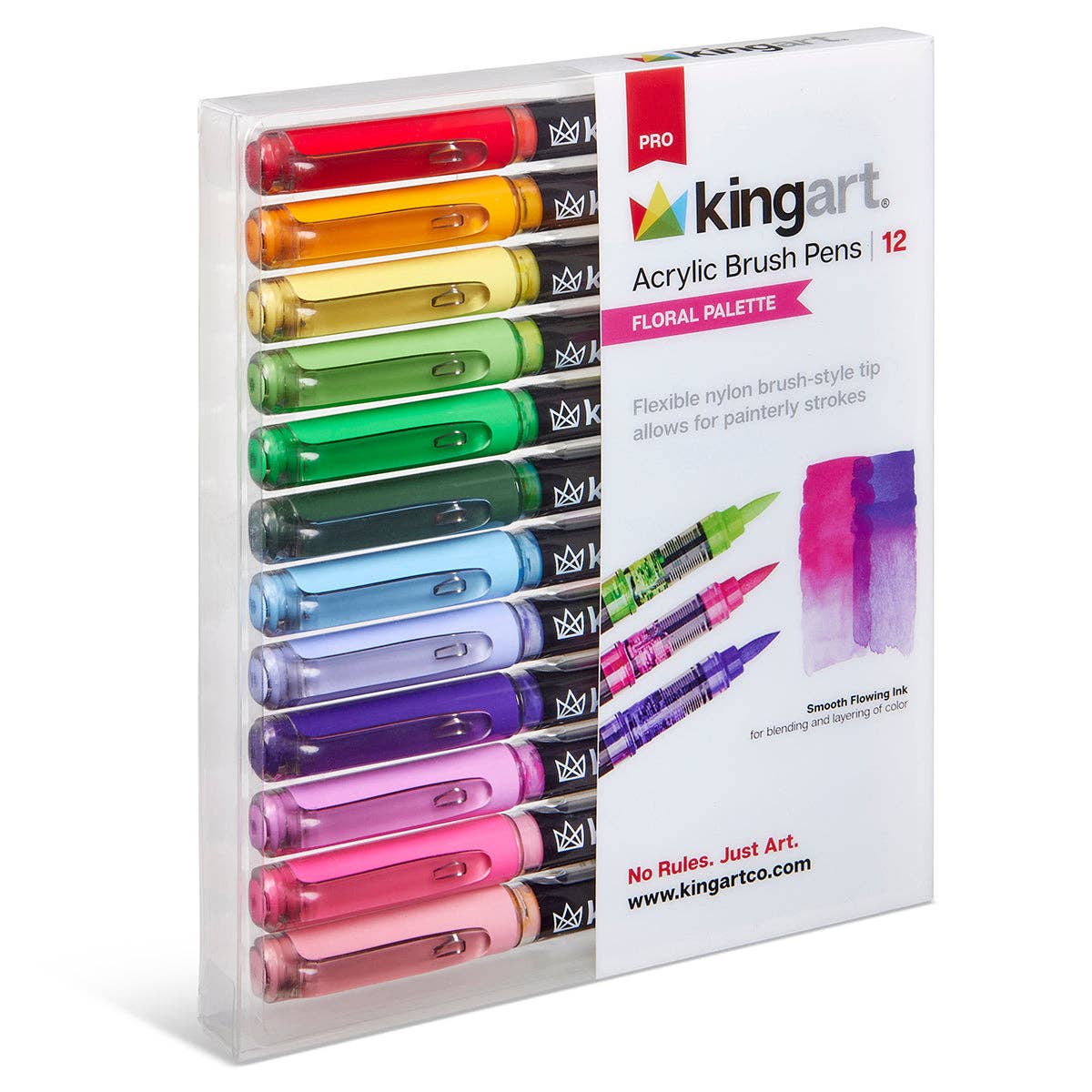 PRO Acrylic Paint Brush Pens - 12 Floral Colors | KINGART