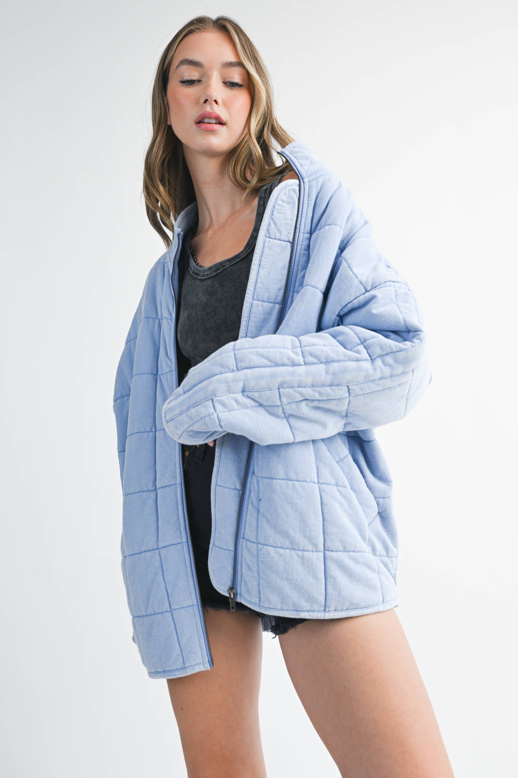 Essential Quilted Zip-Up (Sky)