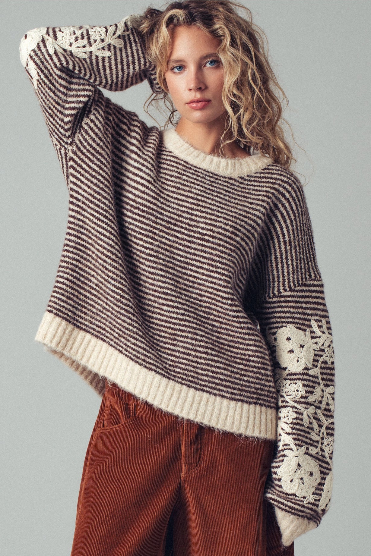 Sundance Embroidery Sweater (Brown)