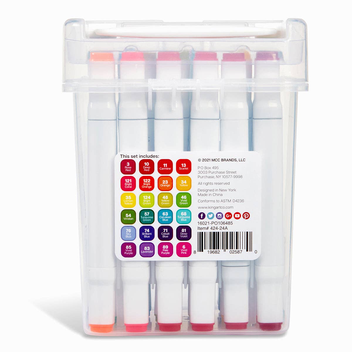 PRO Double-Ended Alcohol Markers - 24 Bright Colors | KINGART