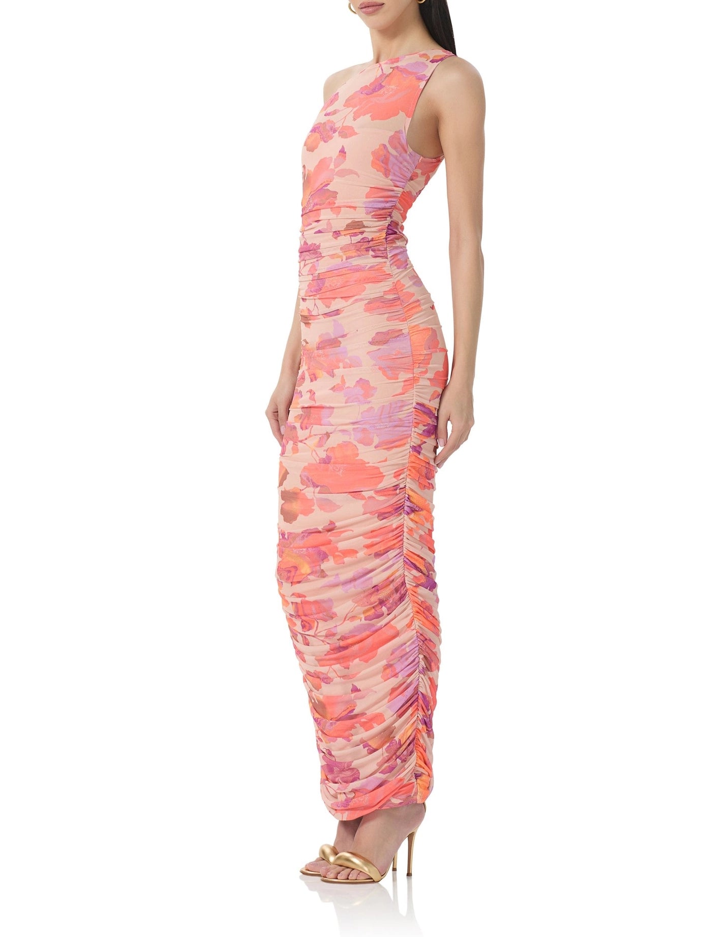 Asymmetric Neckline Floral Dress | AFRM