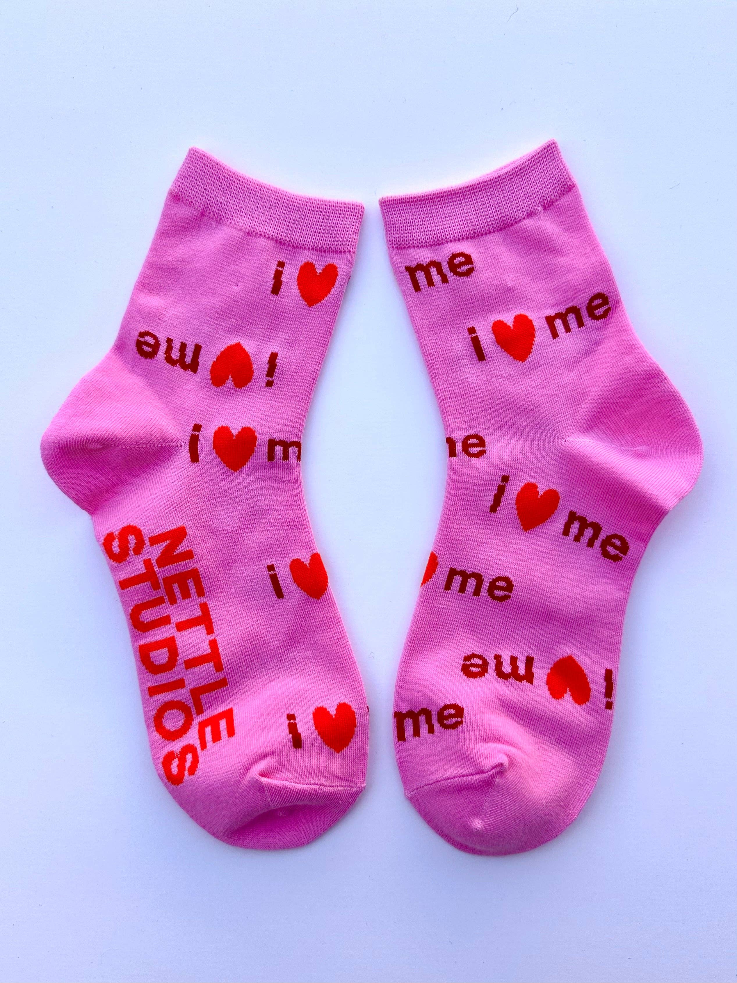 Women’s Novelty Cotton Pink Self Love Ankle Sock | NETTLE STUDIOS