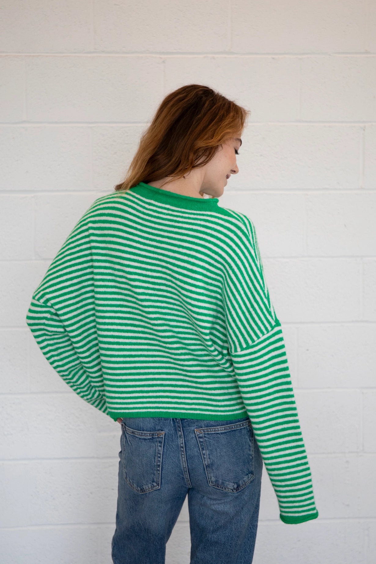 Simply the Best Cardi | Green (Mini Stripes)