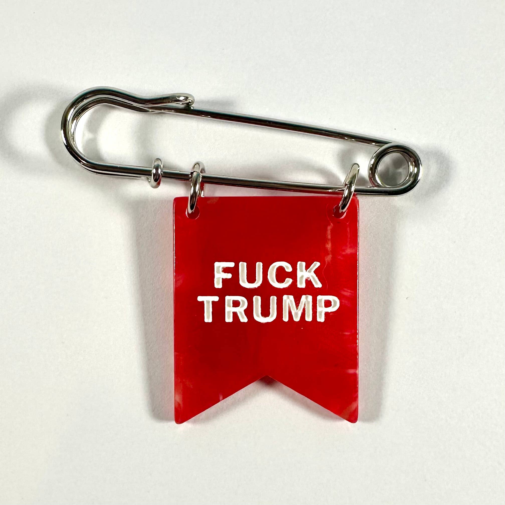 F*ck Tr*mp Banner Ribbon Safety Pin