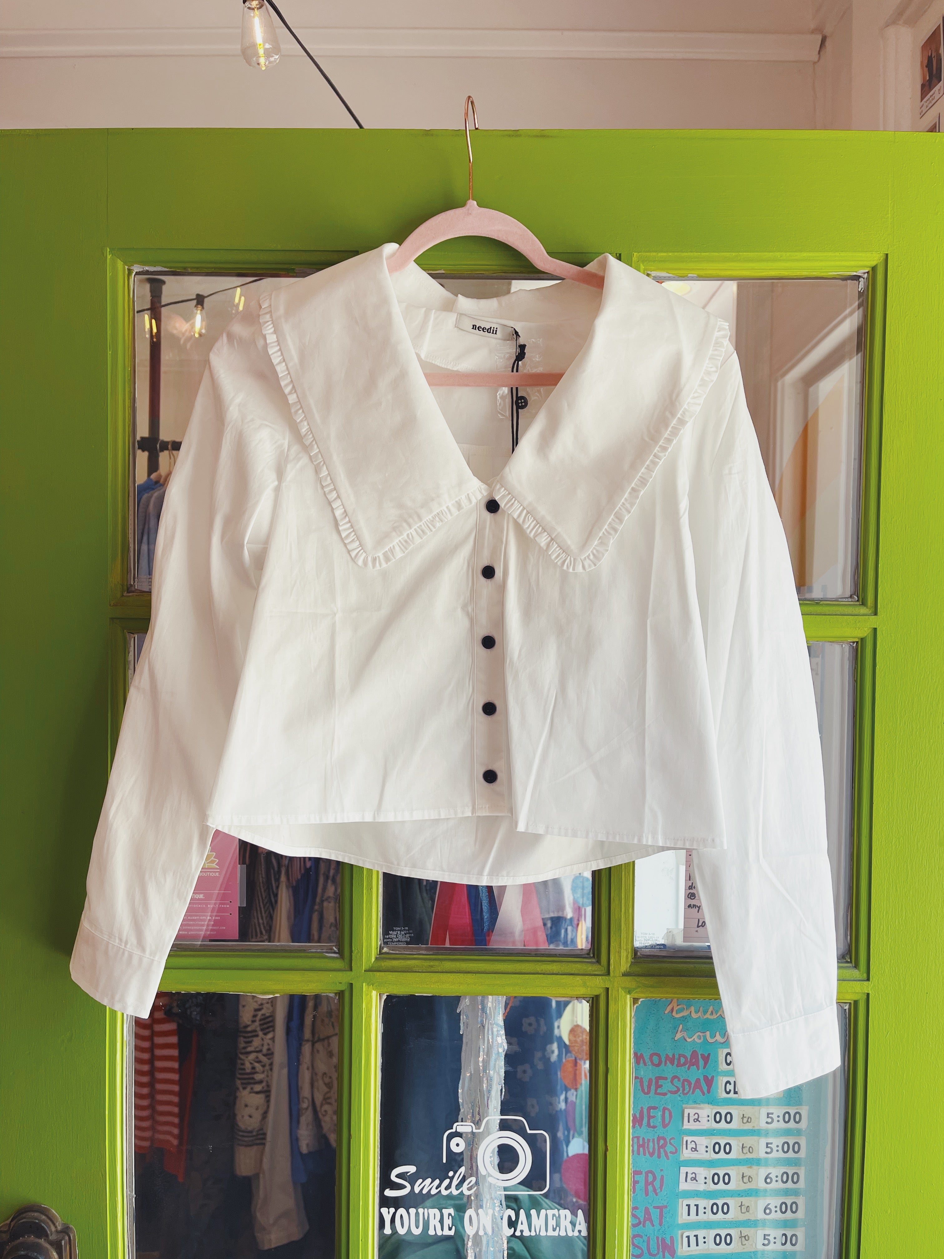 Oversized Collar Button-Down