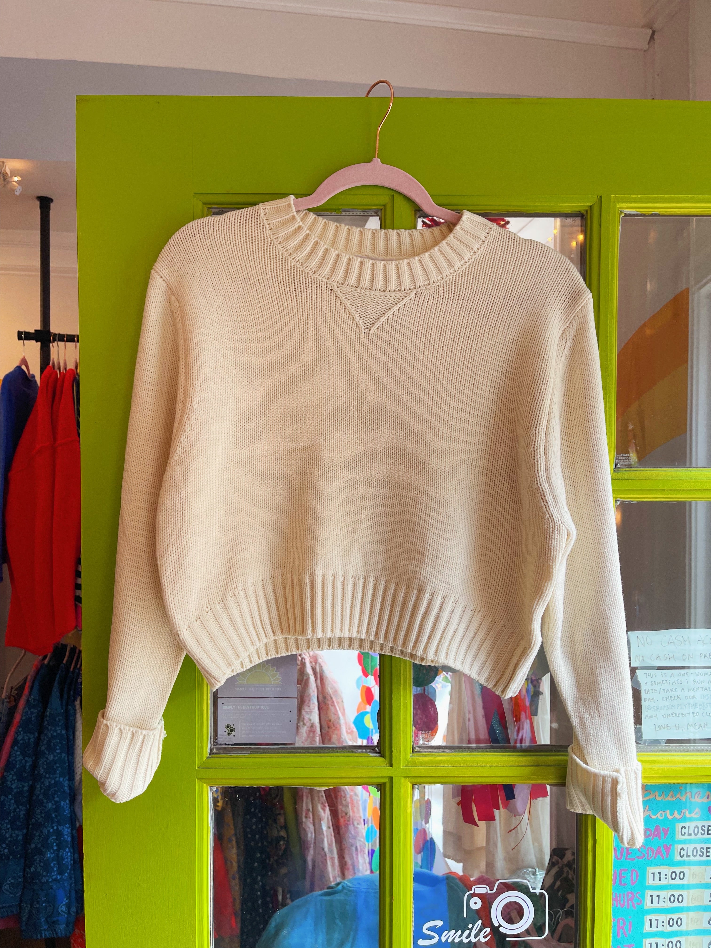 Cropped Everyday Sweater (Ivory)