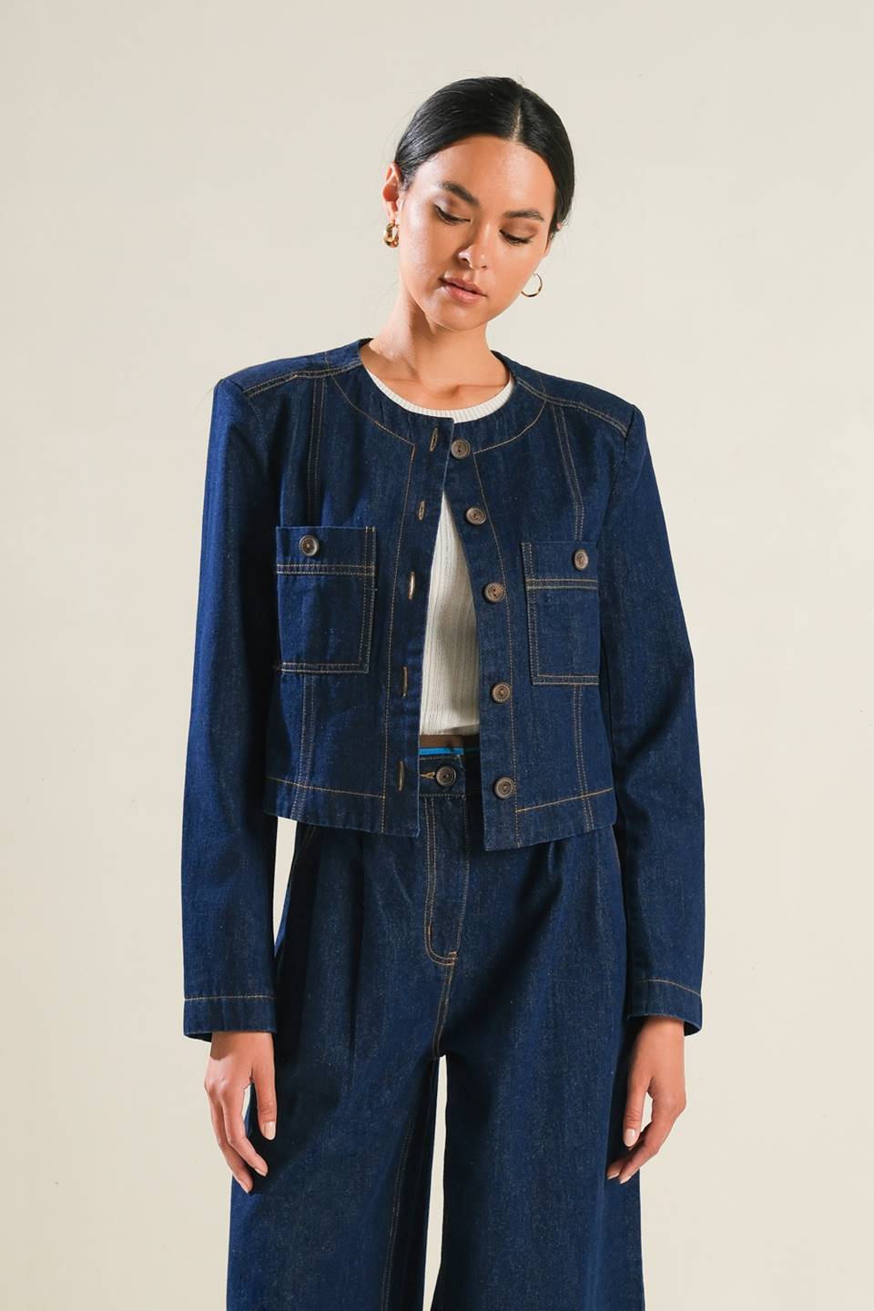 Cindy Cropped Denim Jacket