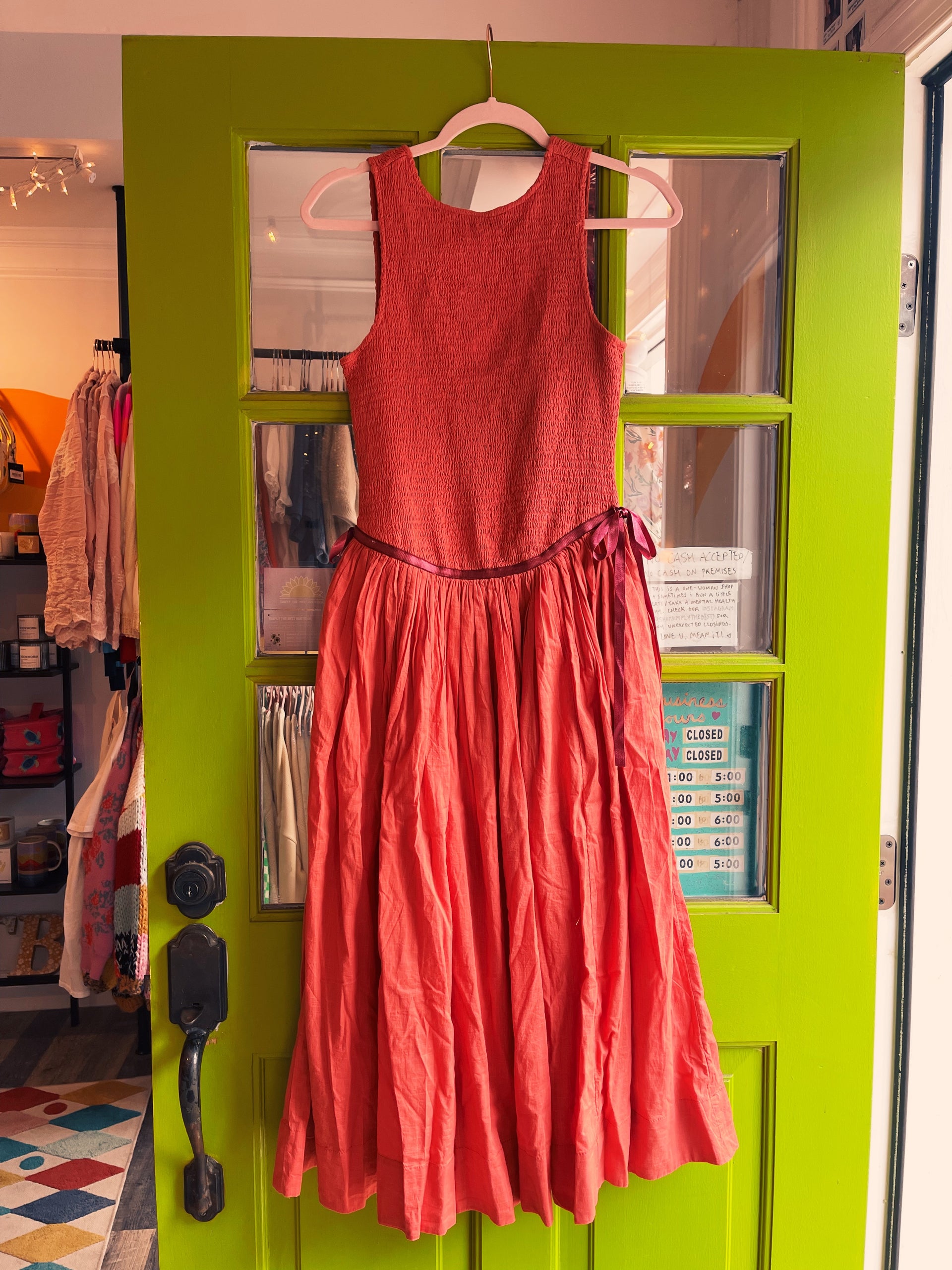 knee length dresses for ladies Seersucker Stripe Midi Dress  English Factory