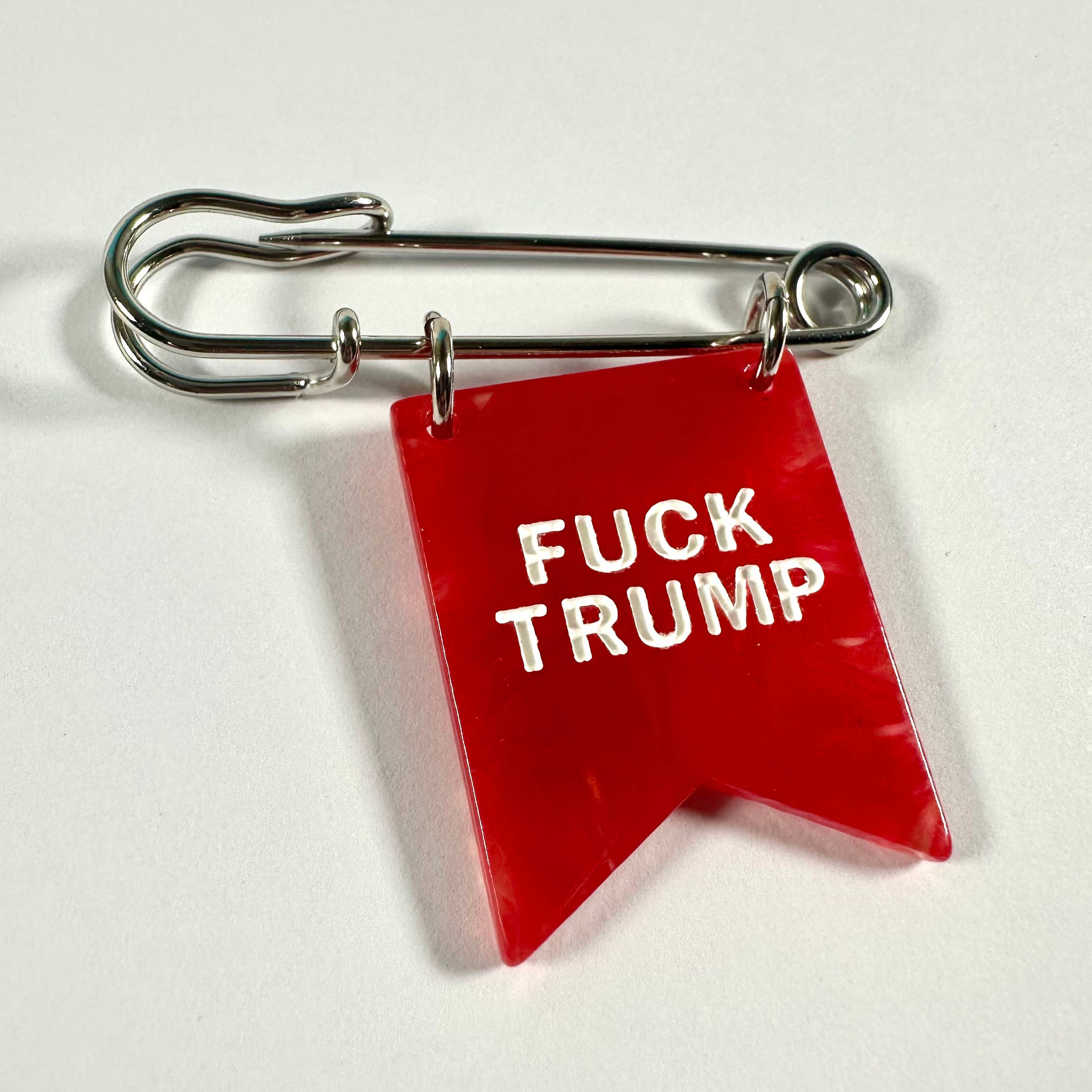 F*ck Tr*mp Banner Ribbon Safety Pin