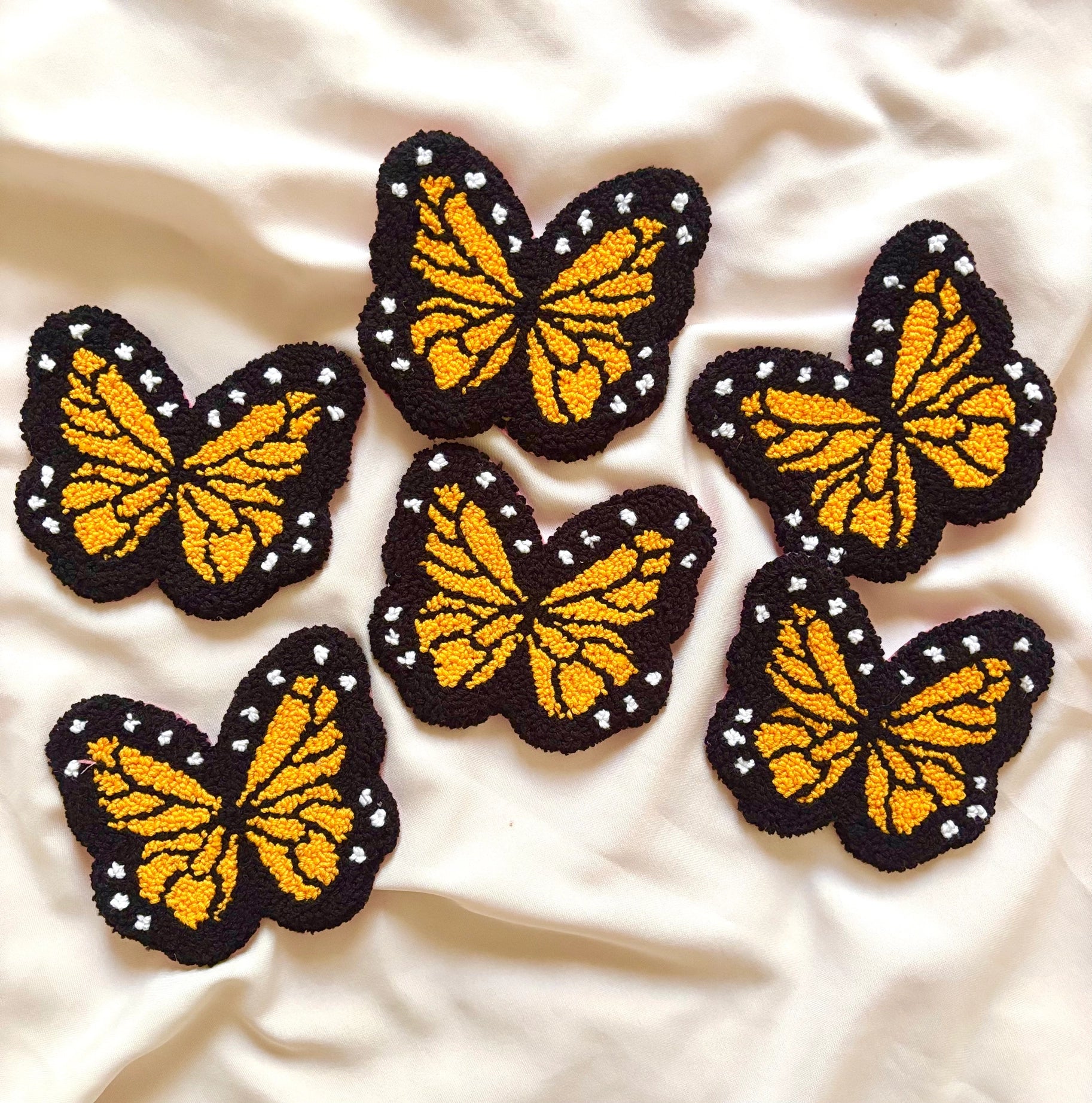 Handmade Tufted Coaster / Mug Rug (Monarch)