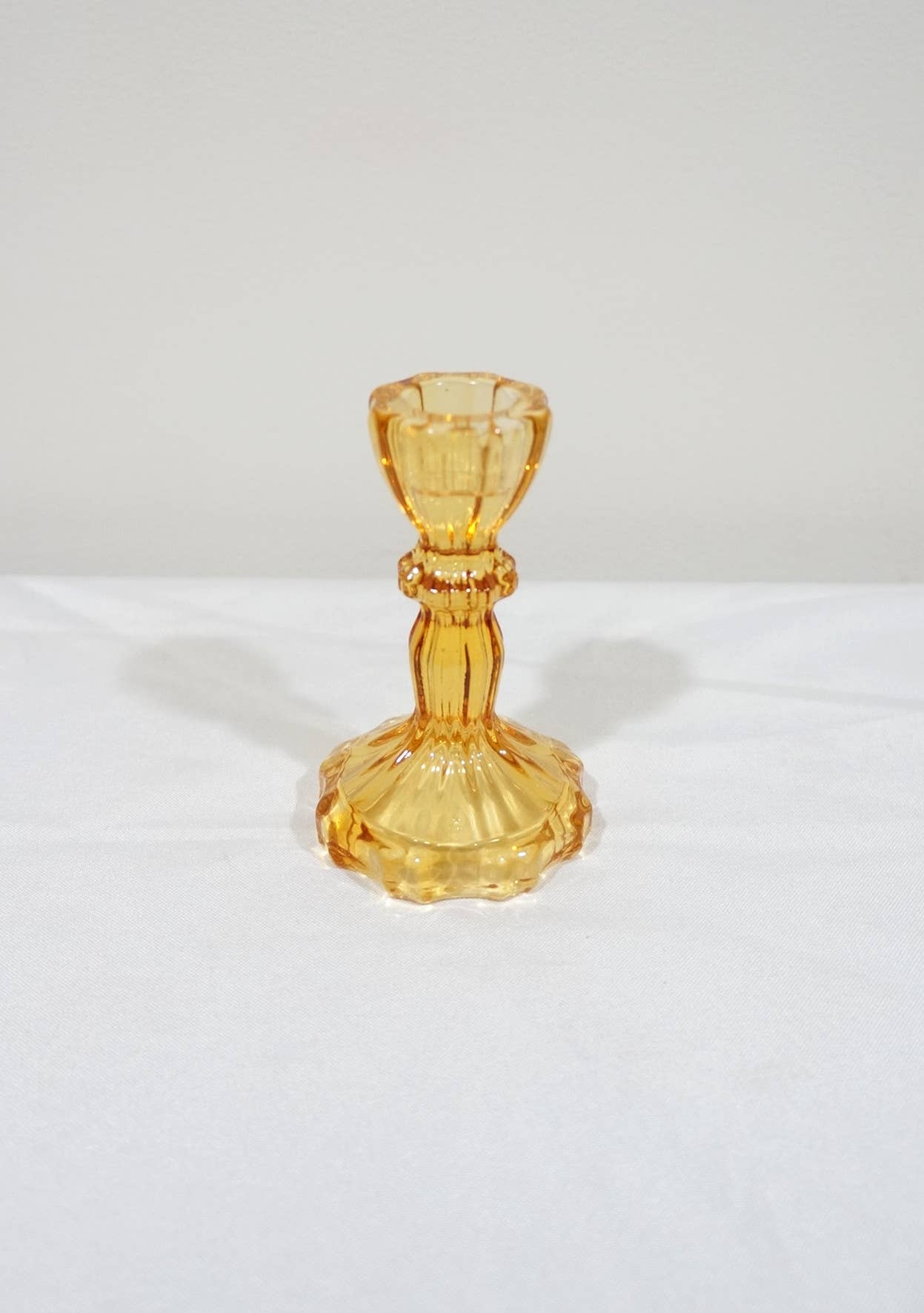 Glass Candlestick Holder, Taper Candle Stand, Tabletop Decor