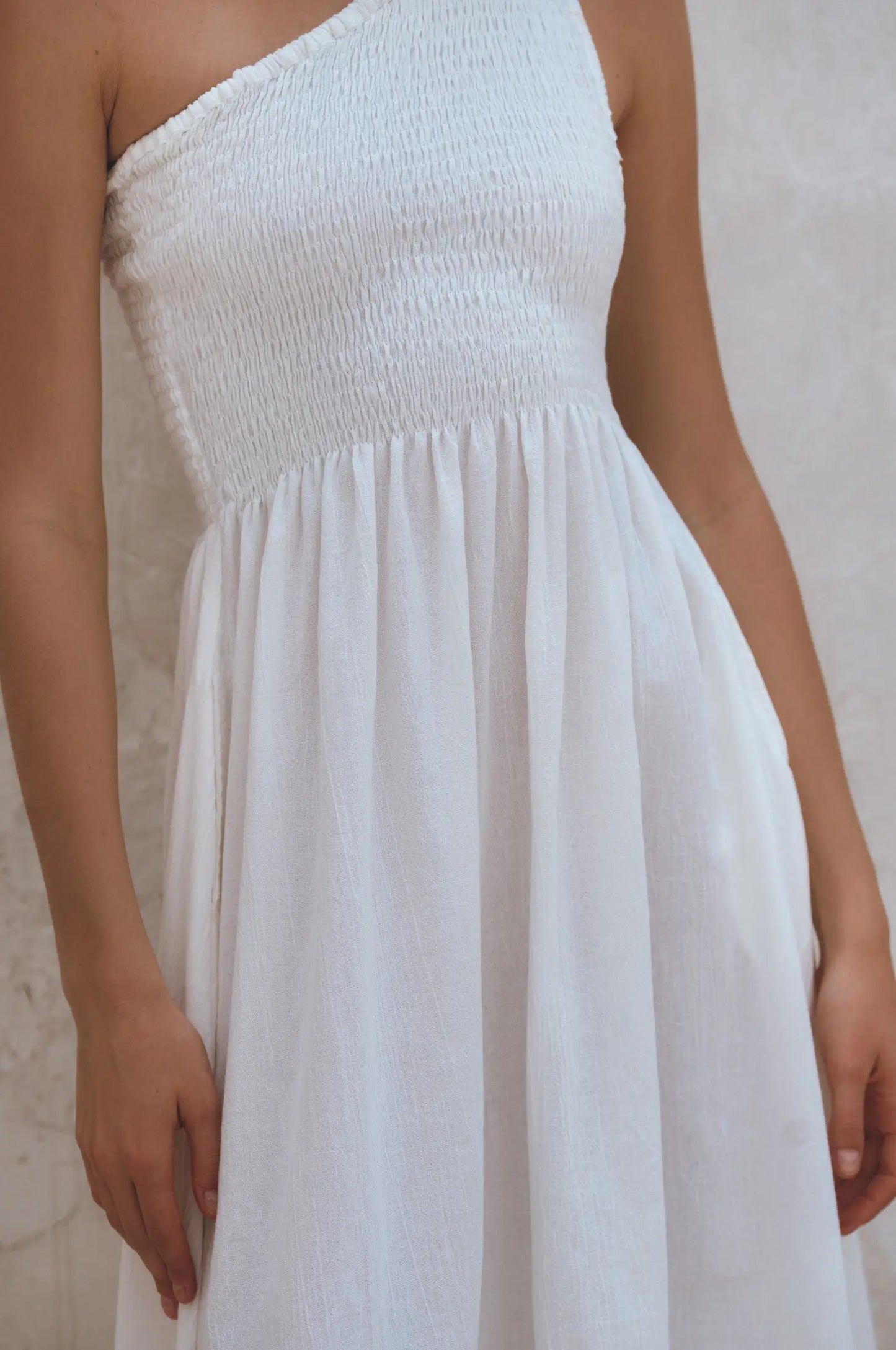 Smocked Linen Dress