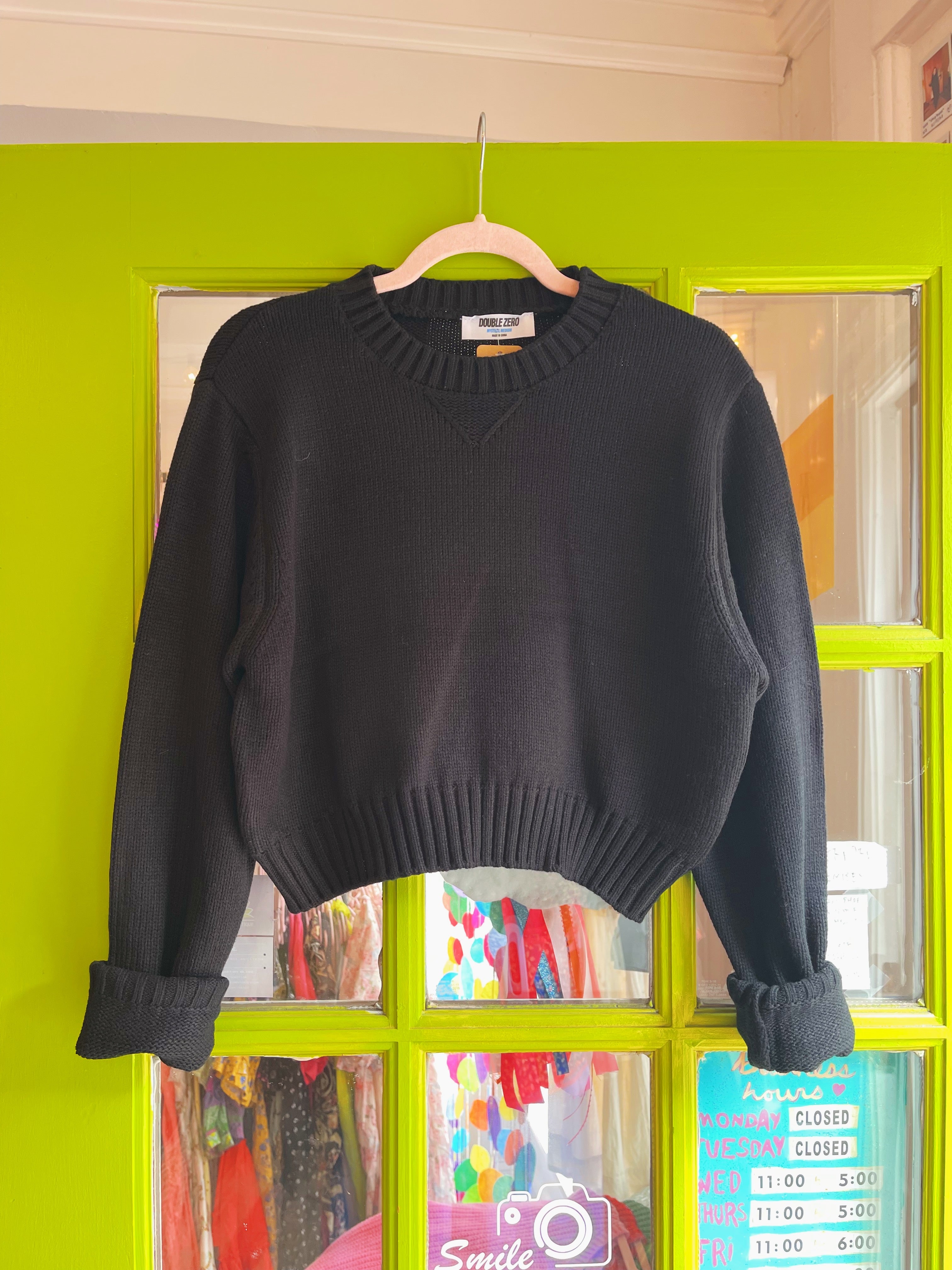 Cropped Everyday Sweater (Black)