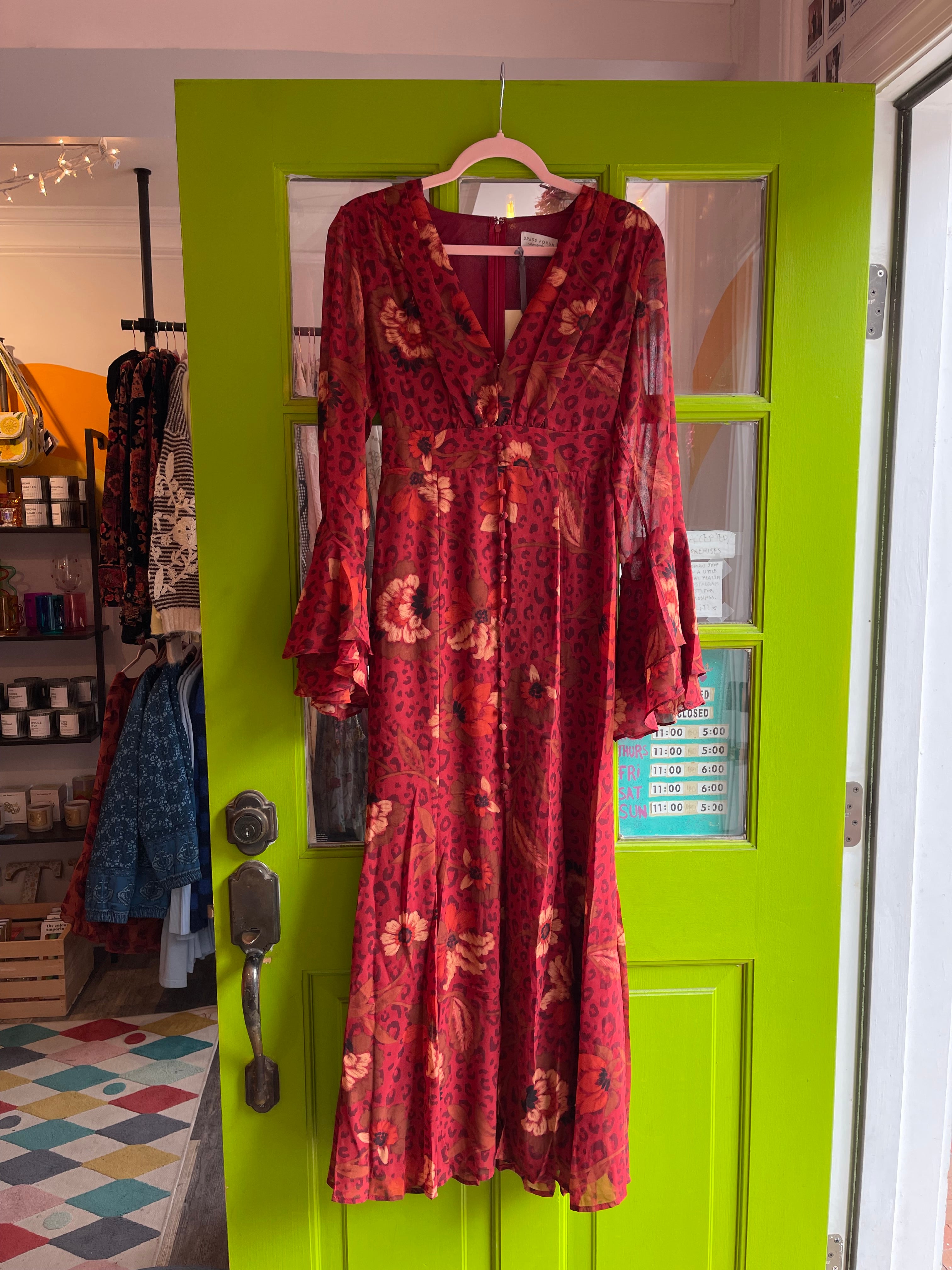 Harvest Ruffled Bell Sleeve Maxi Dress