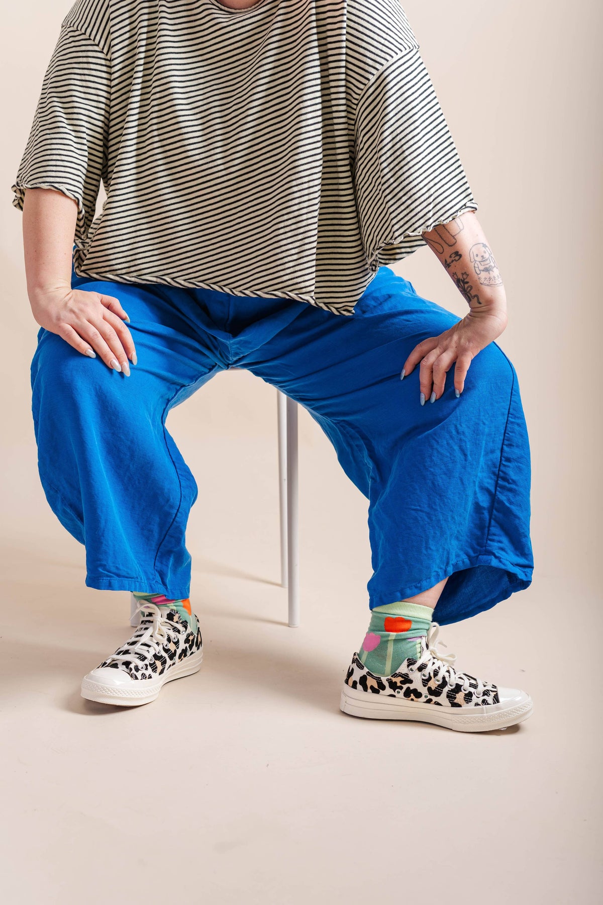 Bright Blue Linen Balloon Pant | NETTLE STUDIOS
