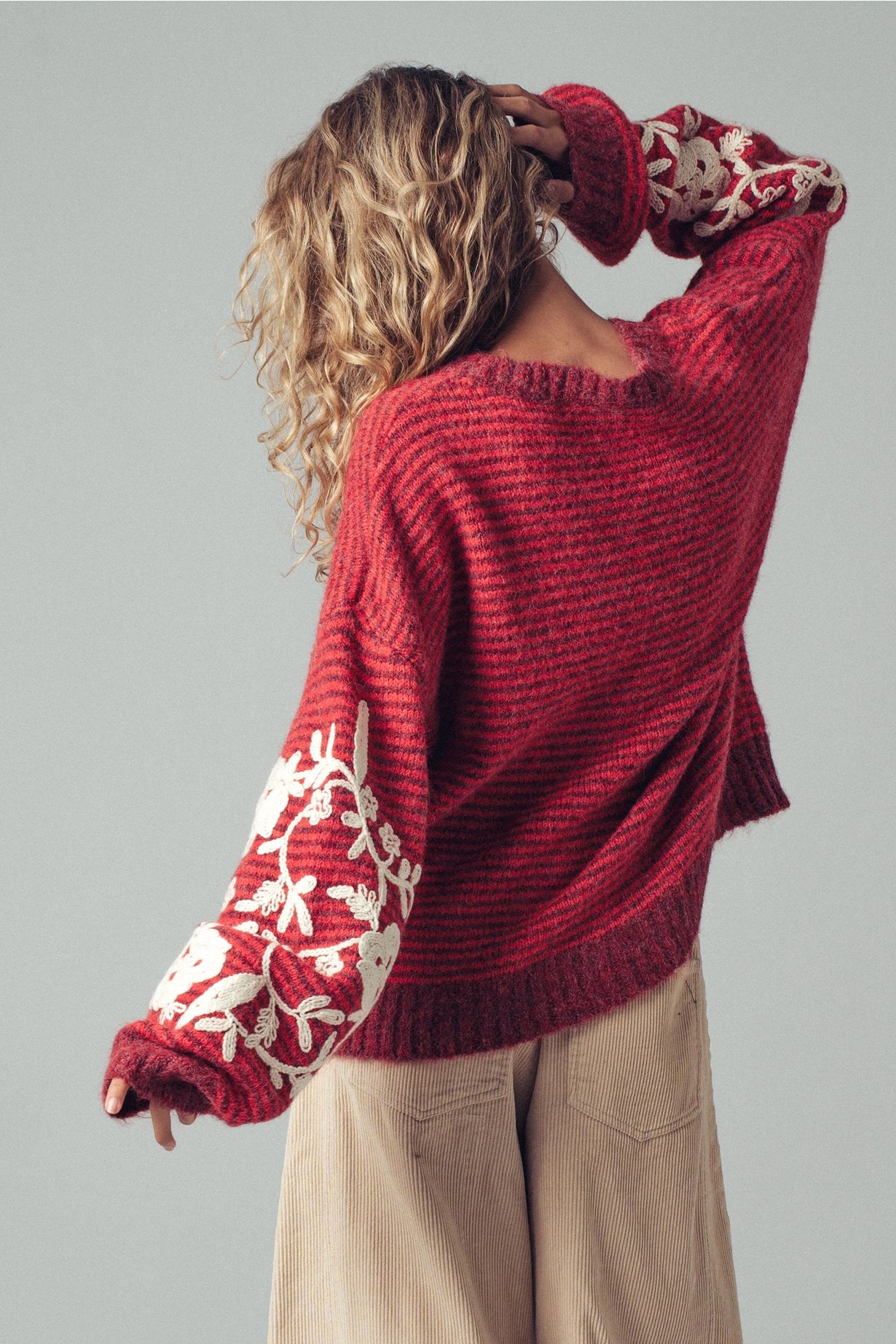 Sundance Embroidery Sweater (Ruby)