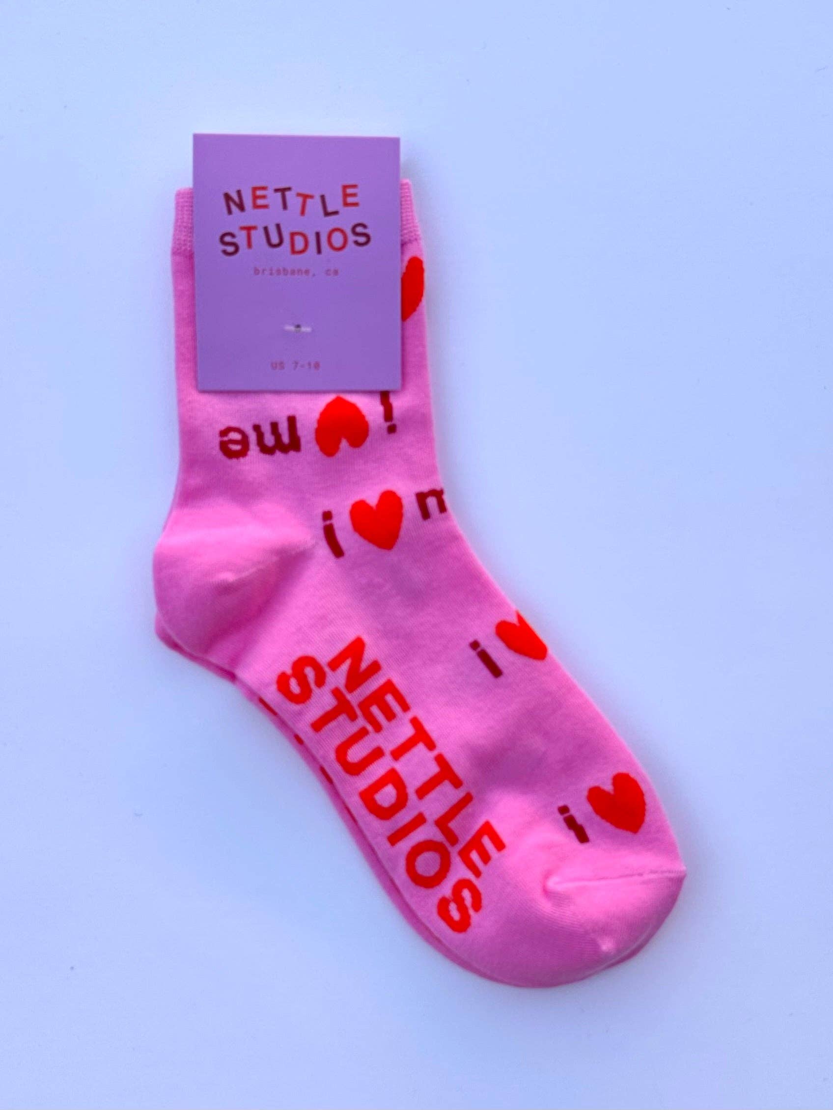 Women’s Novelty Cotton Pink Self Love Ankle Sock | NETTLE STUDIOS