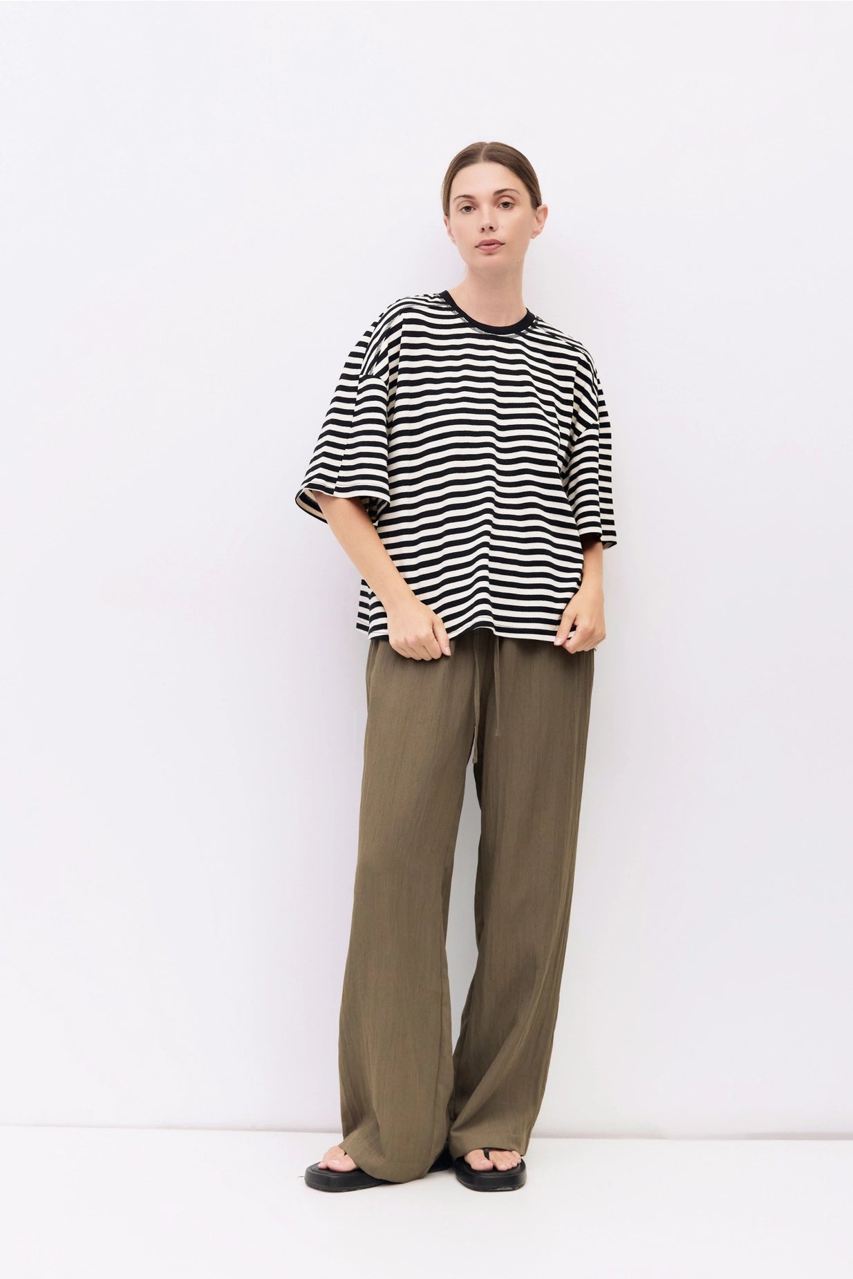 The Max Top (Striped Boxy Elbow Tee) | All Row