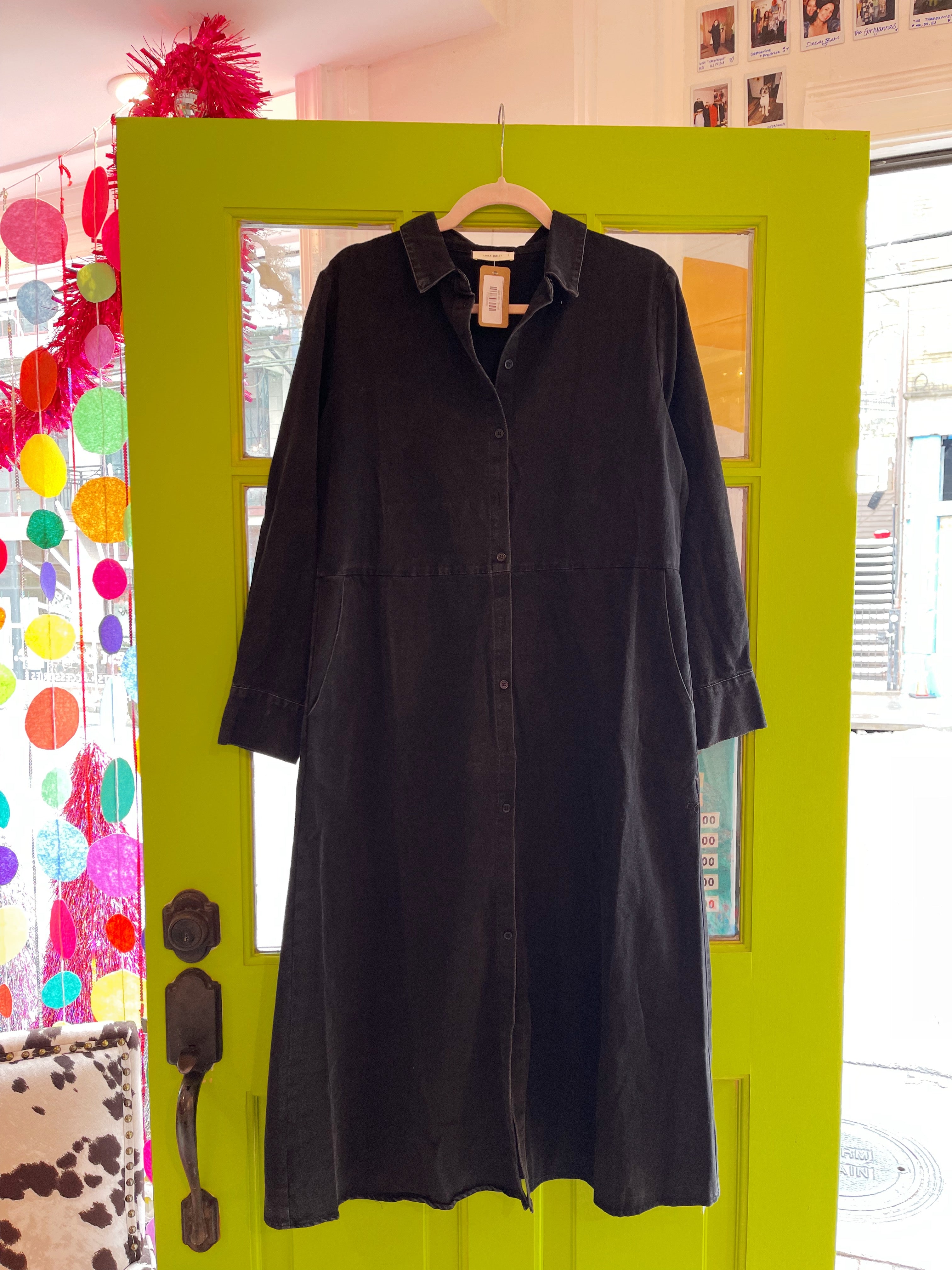 Joni Button-Down Dress + Duster (Black Denim)