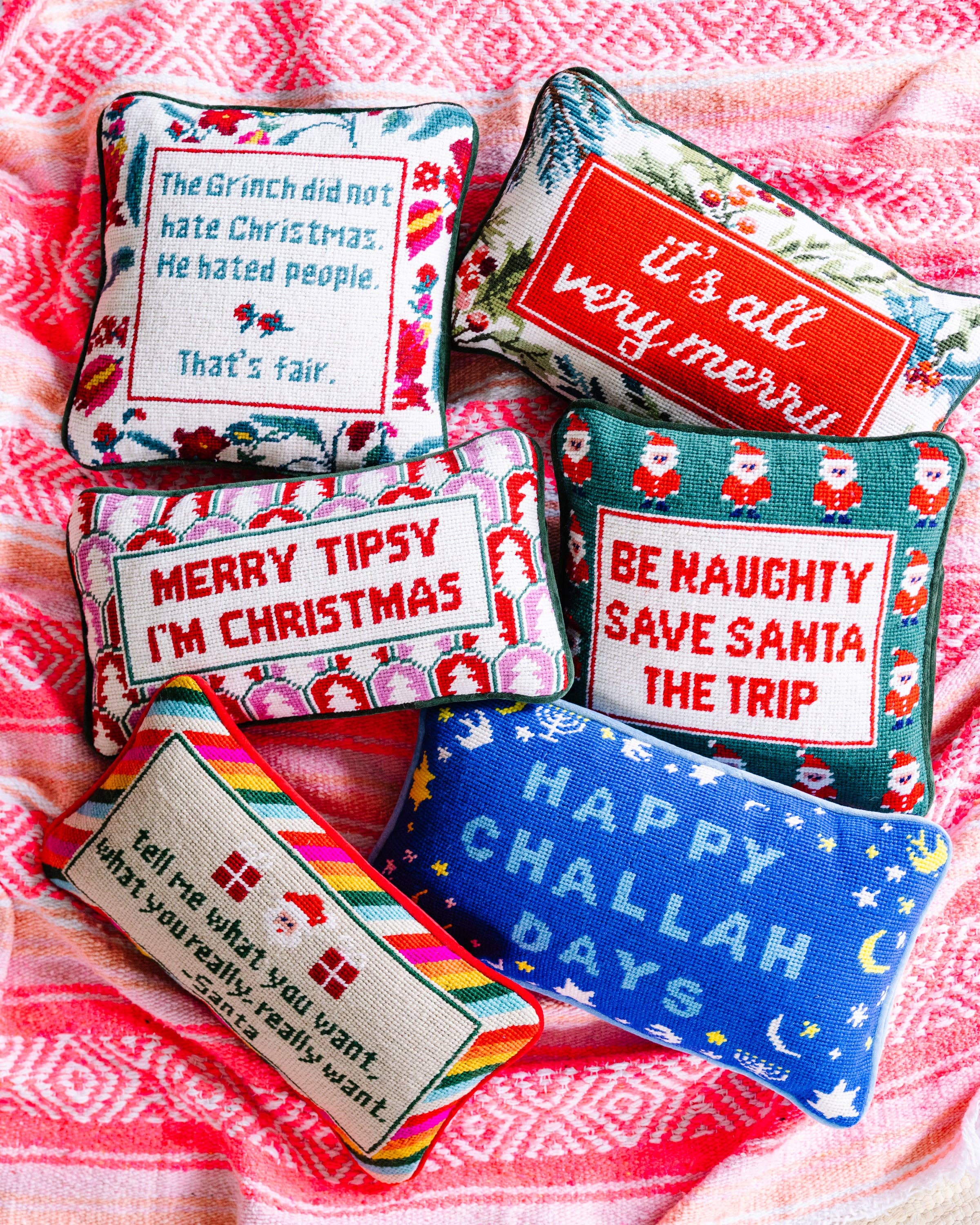 Go Find Less Needlepoint Pillow | FURBISH Studio