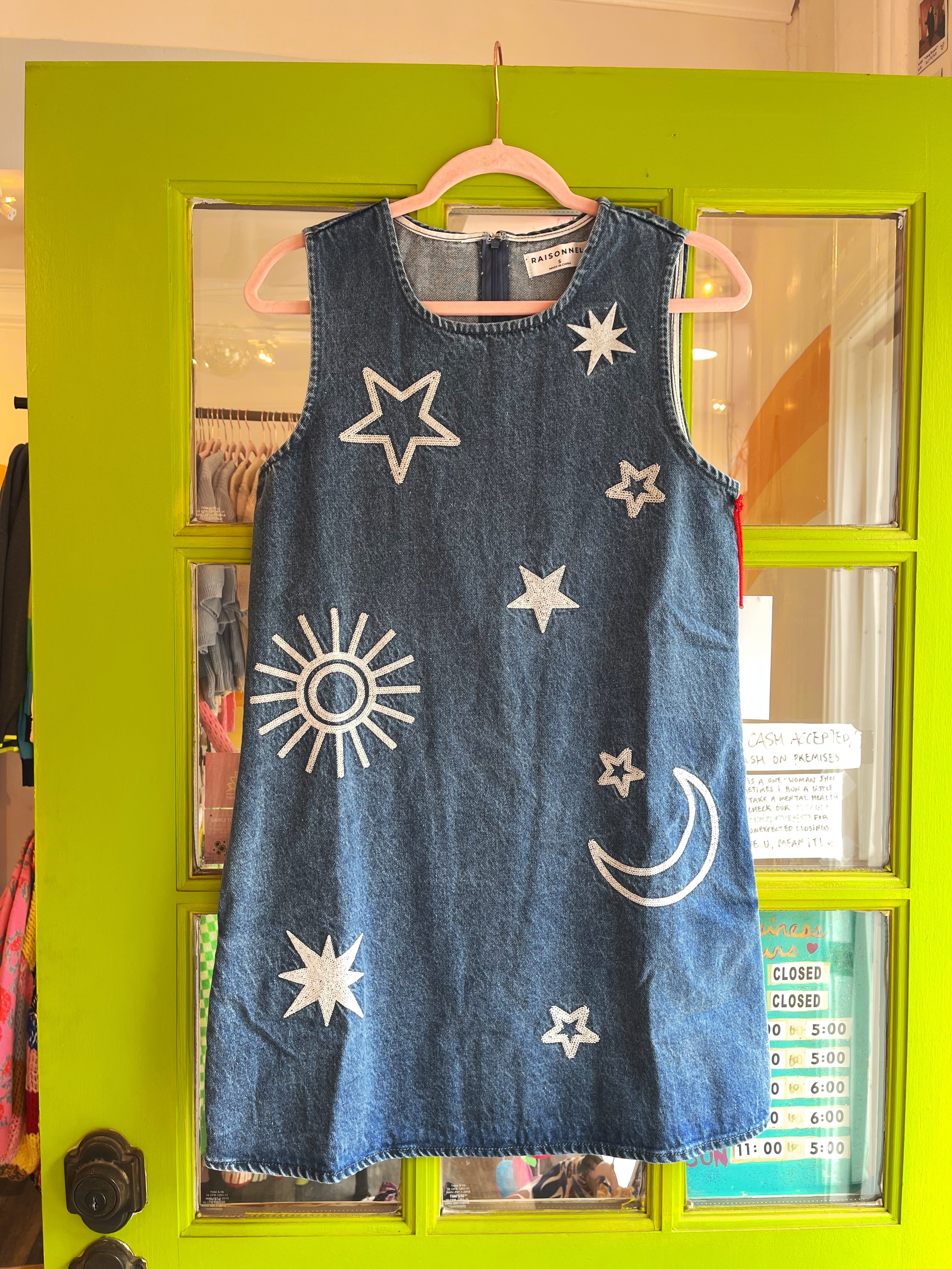 Galactic Denim Shift Minidress