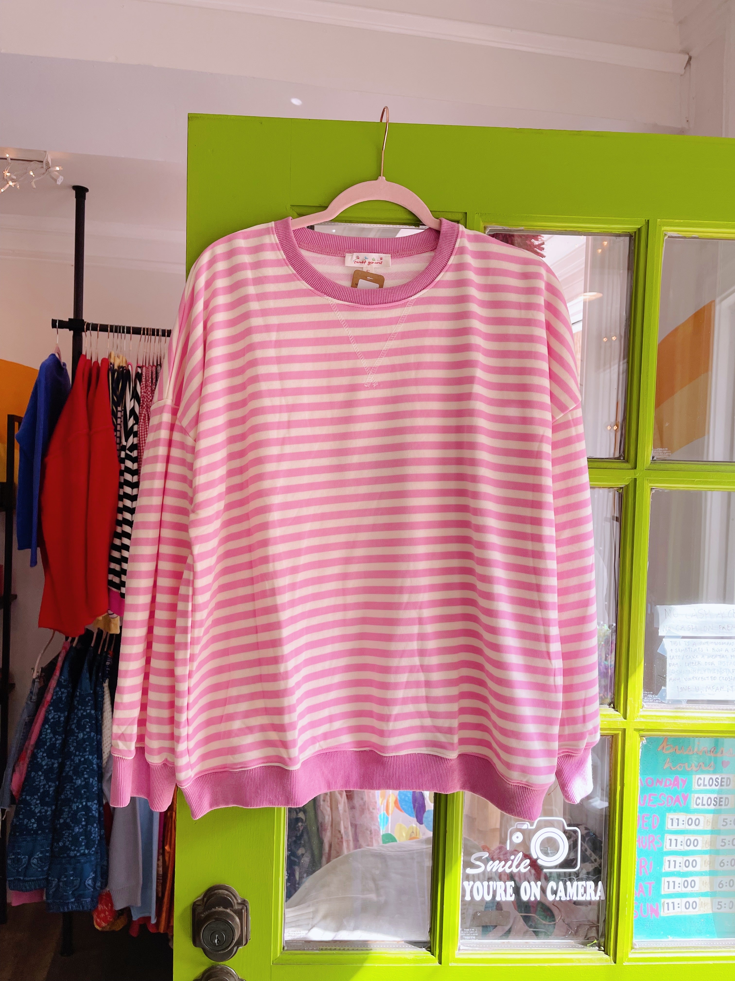 Striped Everyday Pullover (Pink)