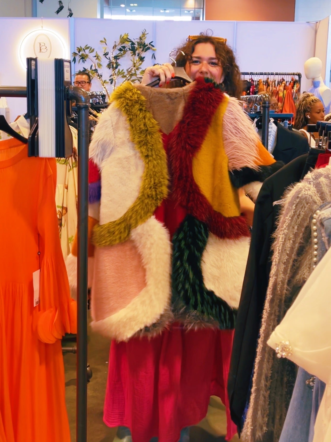 Maximalist Rainbow Faux Fur Coat