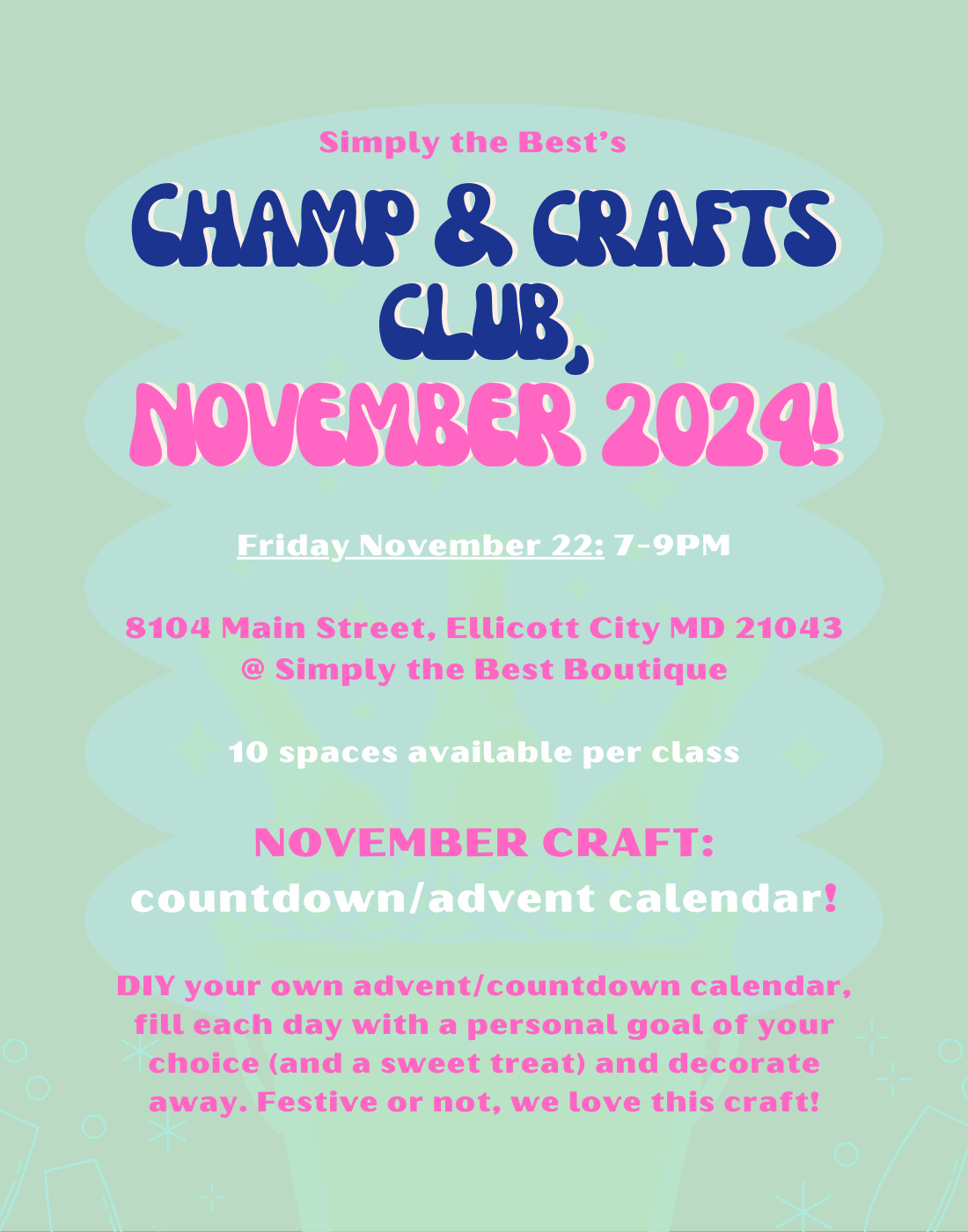 Champ & Crafts Club - November 2024