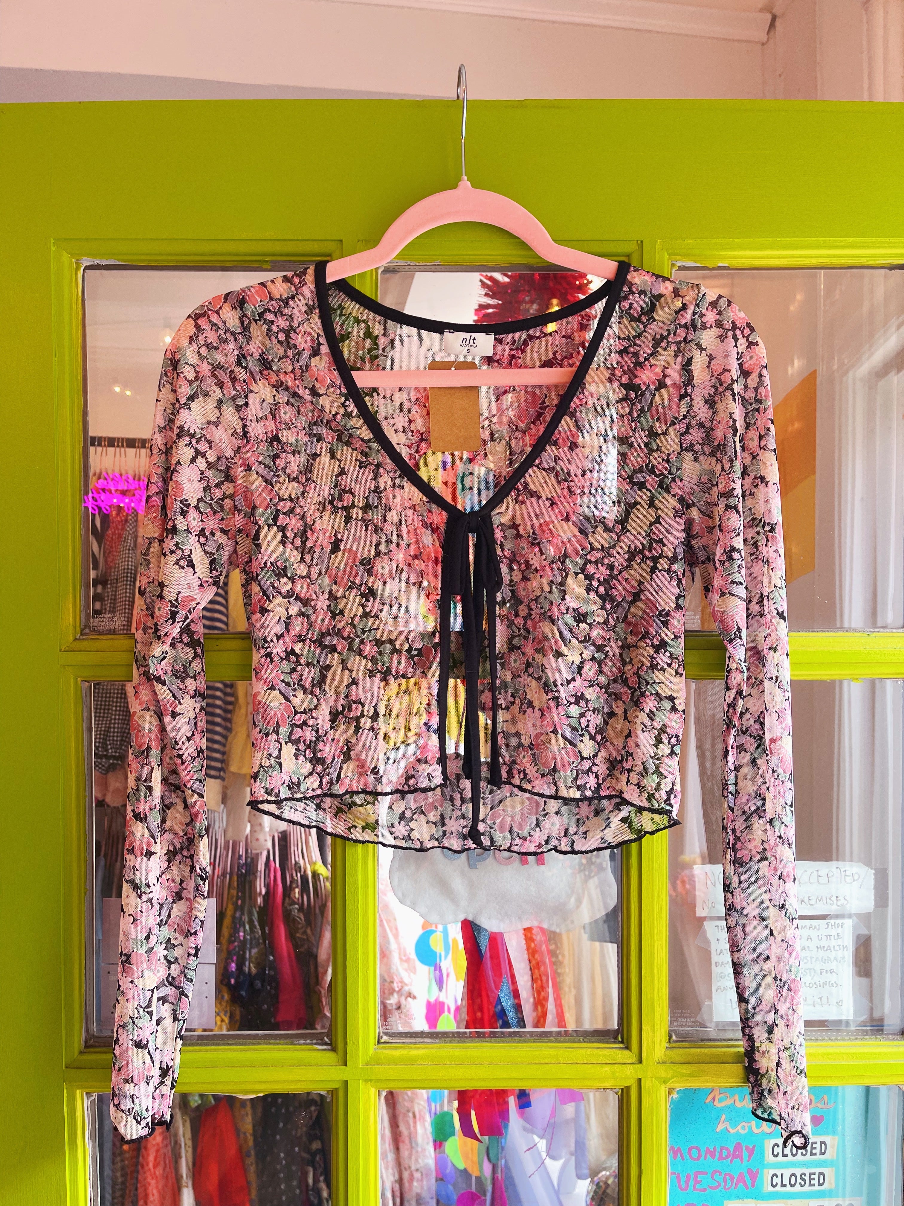 Floral Mesh Cover-Up Top