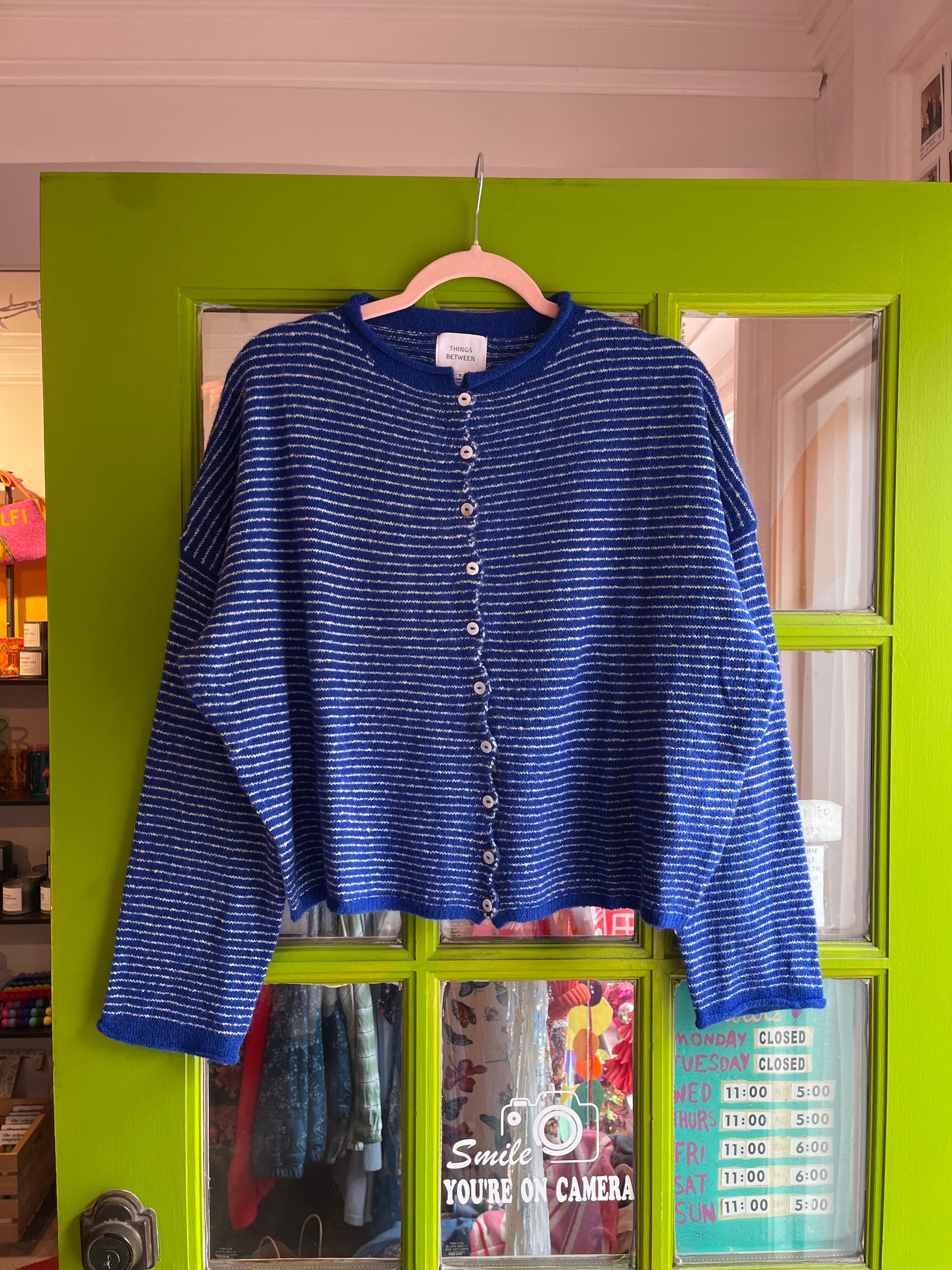 Simply the Best Cardi | Royal Blue (Pinstriped)