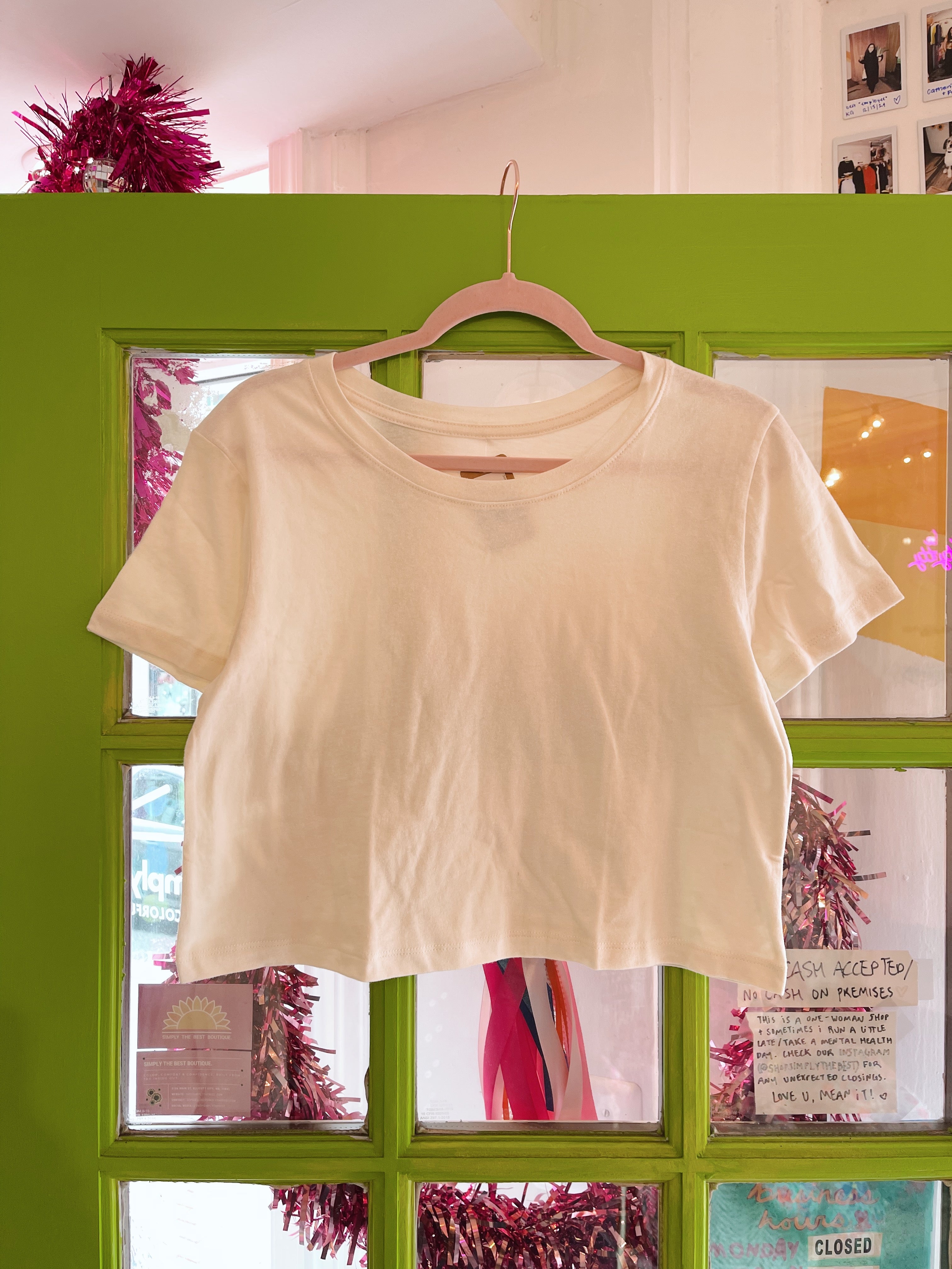 Simply the Best Cropped Tee (Ivory)