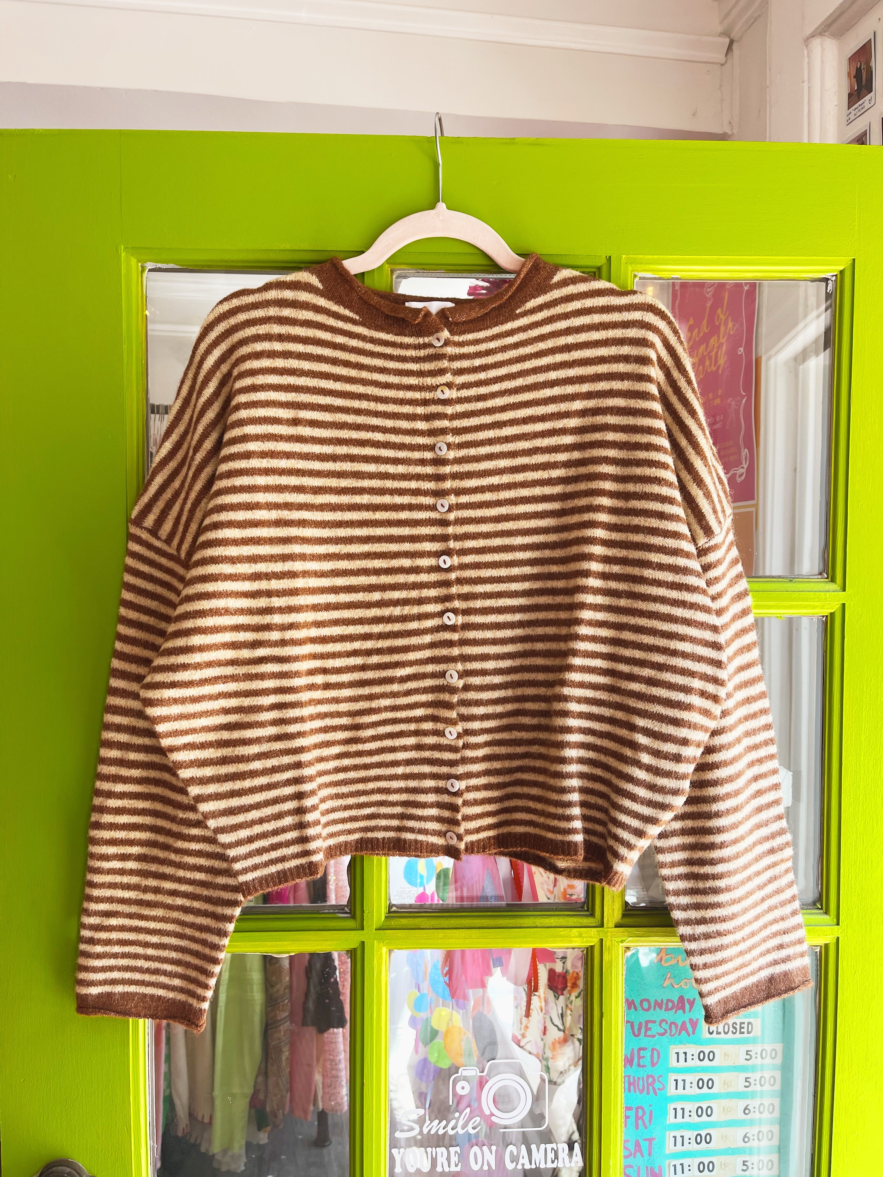 Simply the Best Cardi | Brown (Striped)
