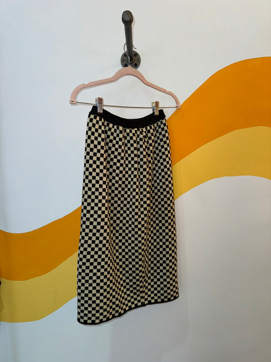 Checkerboard Sweater Skirt | PRE-LOVED
