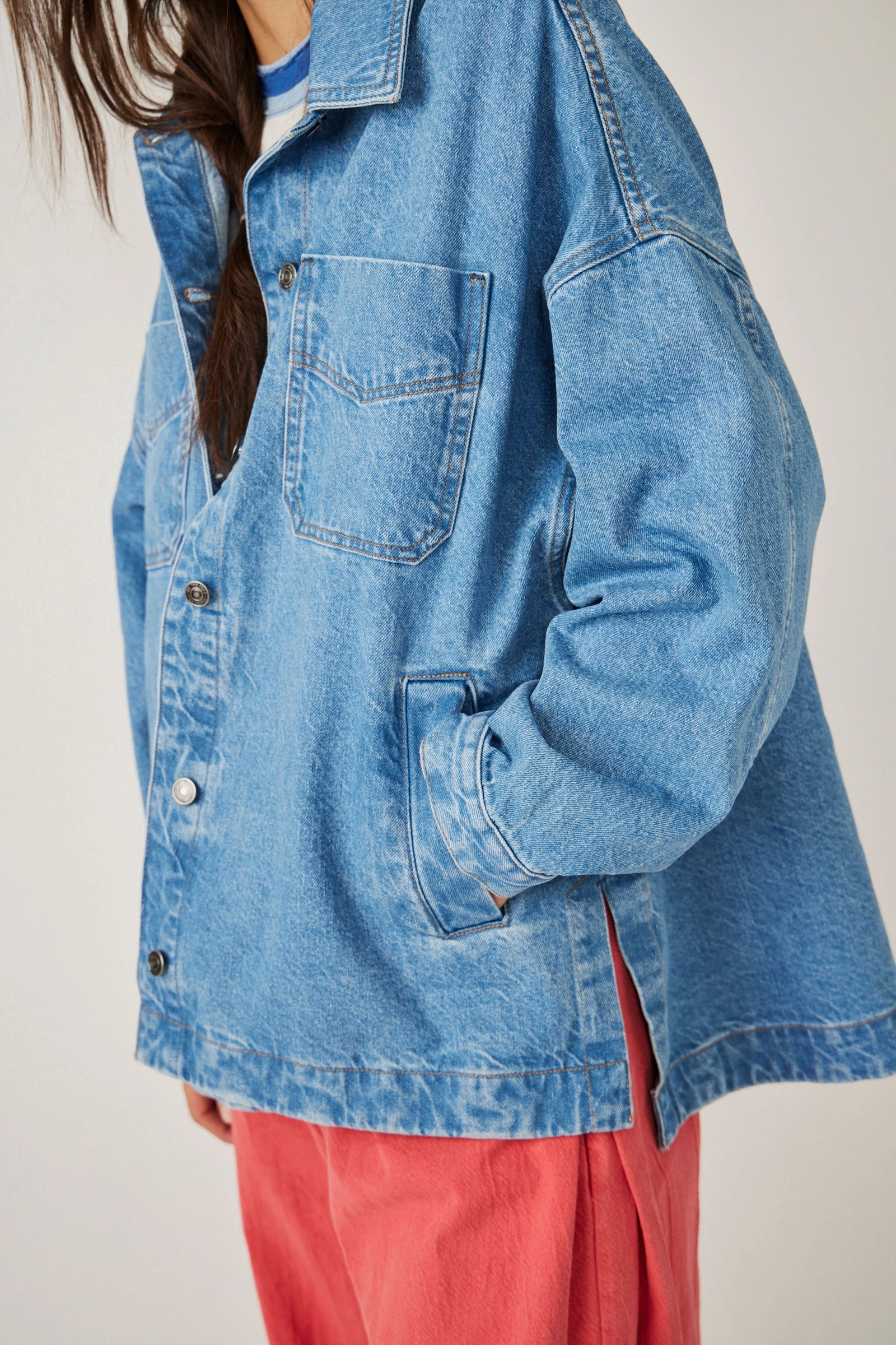 Madison City Denim Jacket (Solar Wash) | Free People