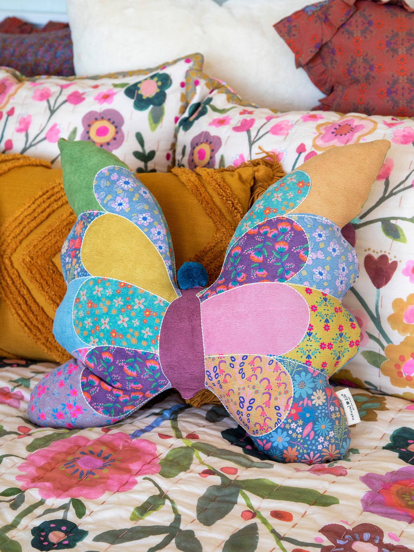 Patchwork Pillow | Butterfly