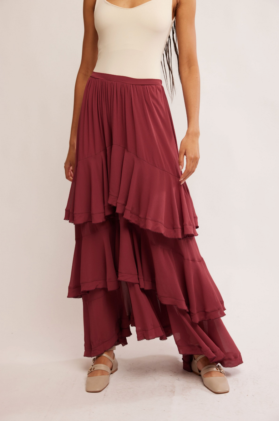 Clementine Maxi Skirt (Aged Red) | Free People