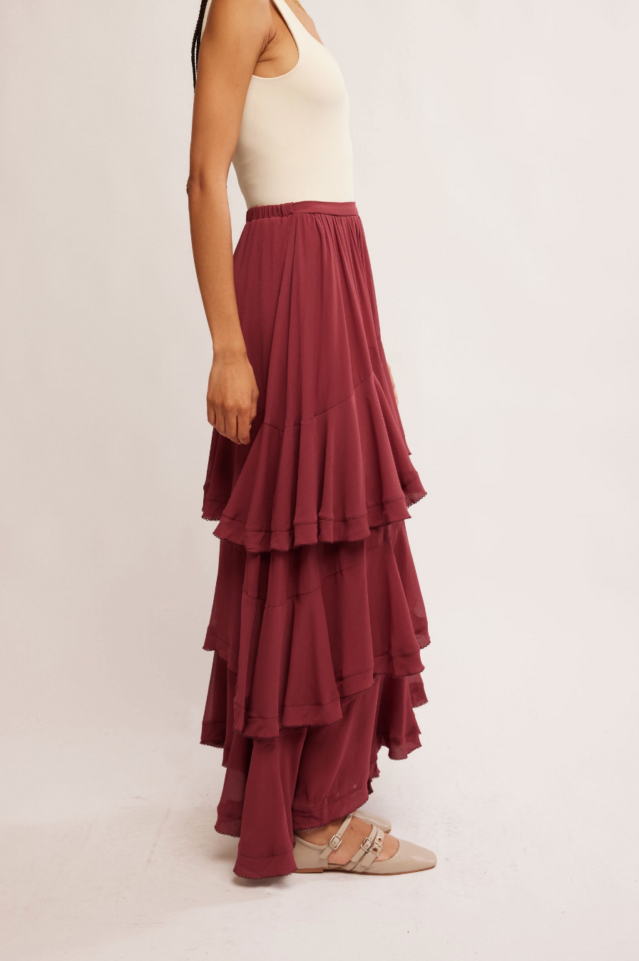 Clementine Maxi Skirt (Aged Red) | Free People